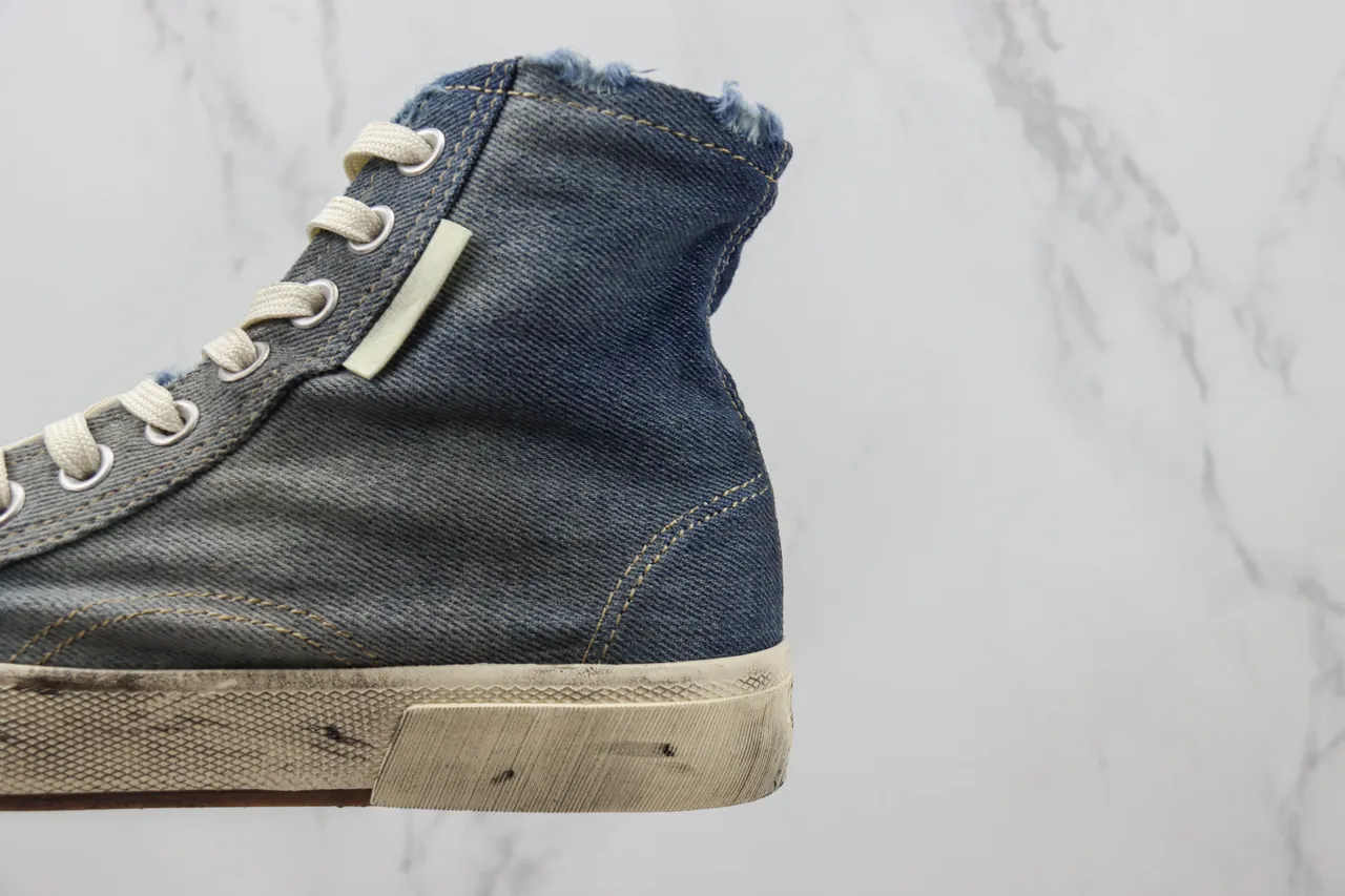 Converse Blue Beige Denim Upper High-Top Lifestyle Sneakers