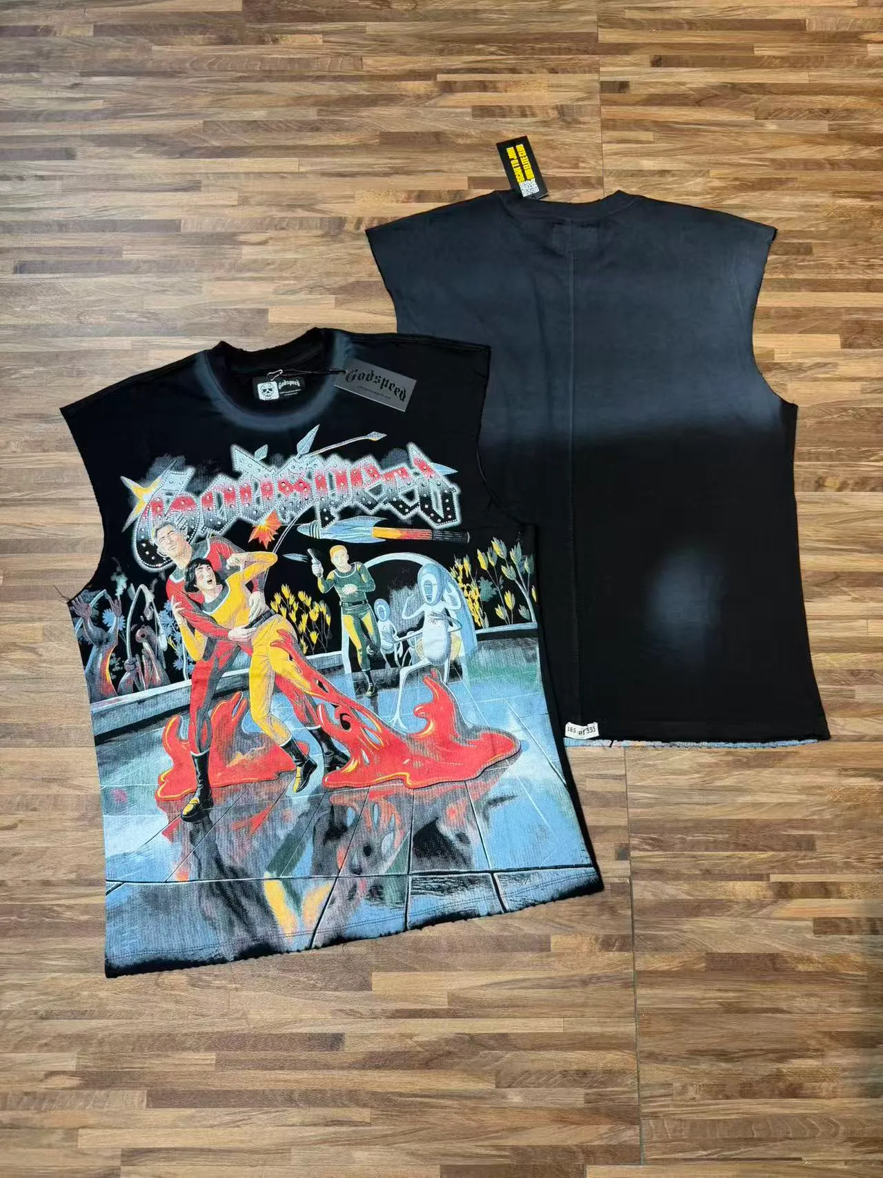 Godspeed Graphic-Print Sleeveless Crew-Neck Vest Top