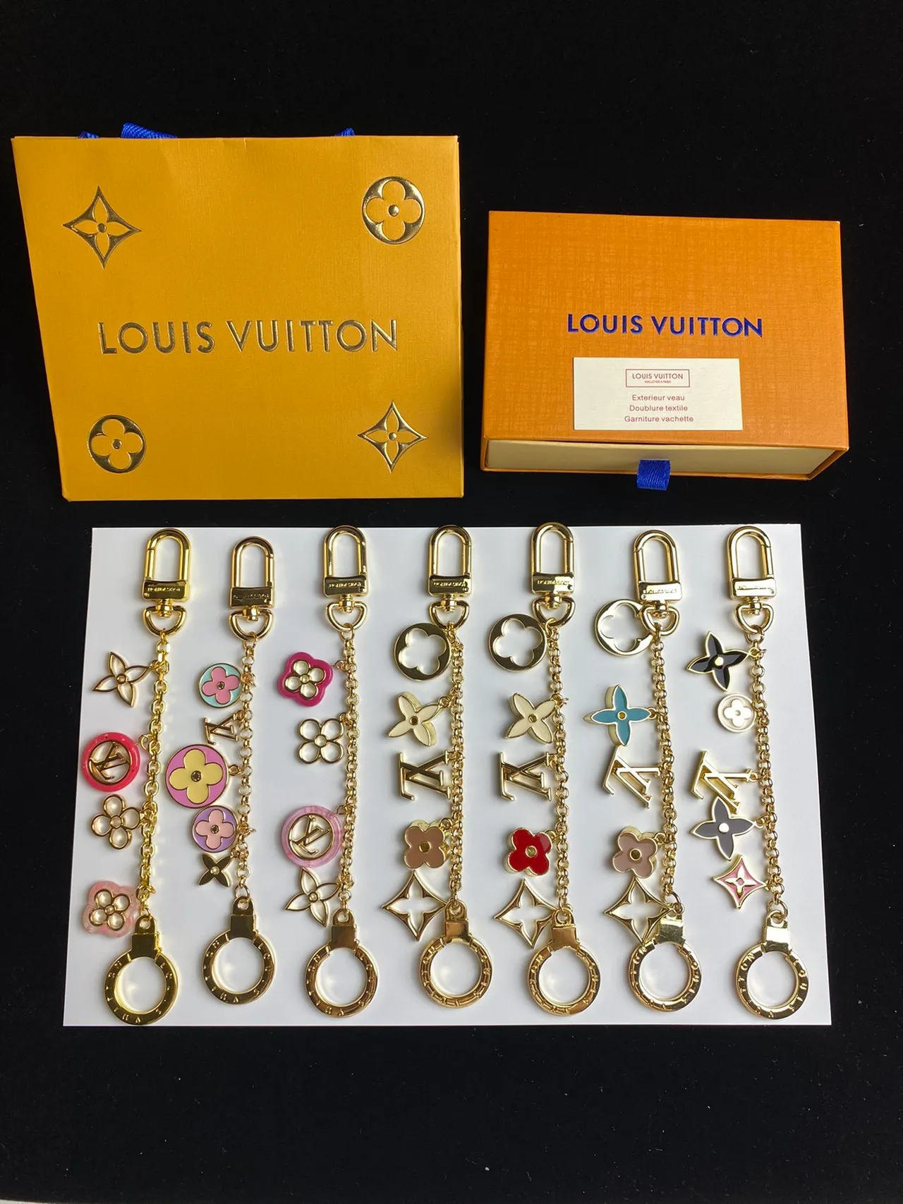 Louis Vuitton Gold Multicolor Metal Enamel Charms Phone Case