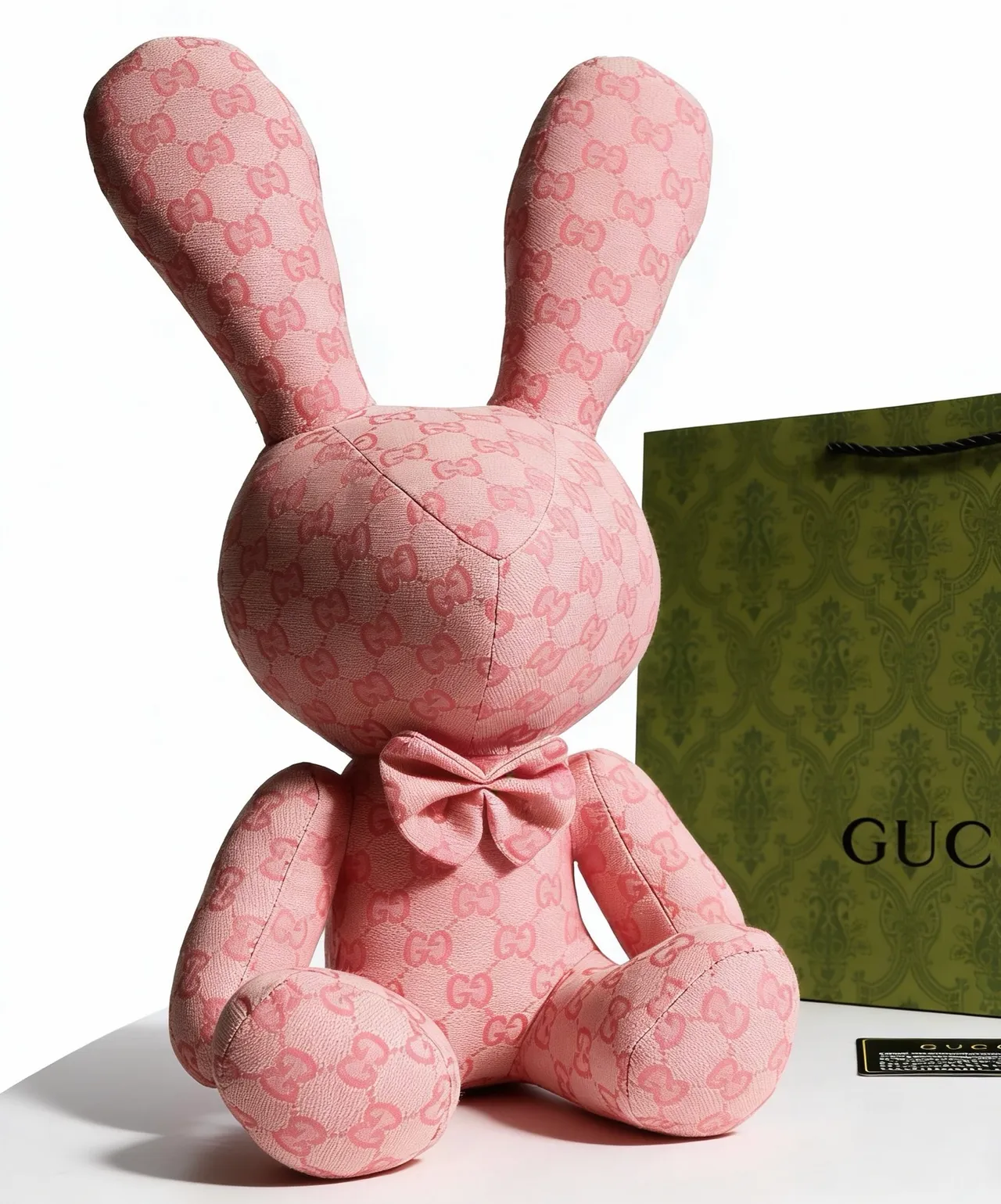 Gucci Pink Plush Monogrammed Handbag