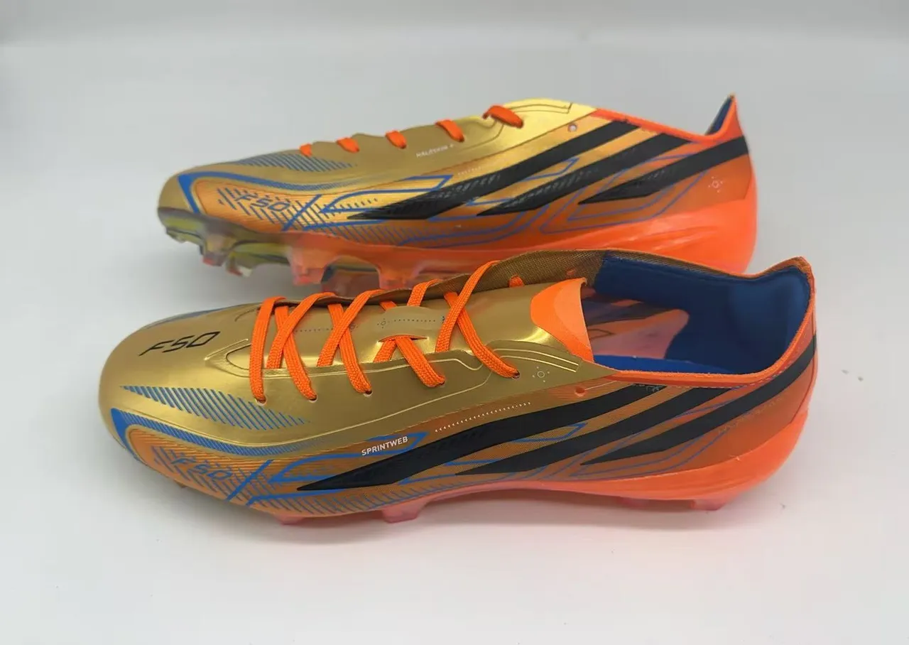Adidas F50 Sprintweb Metallic Gold Orange Firm-Ground Soccer Shoes