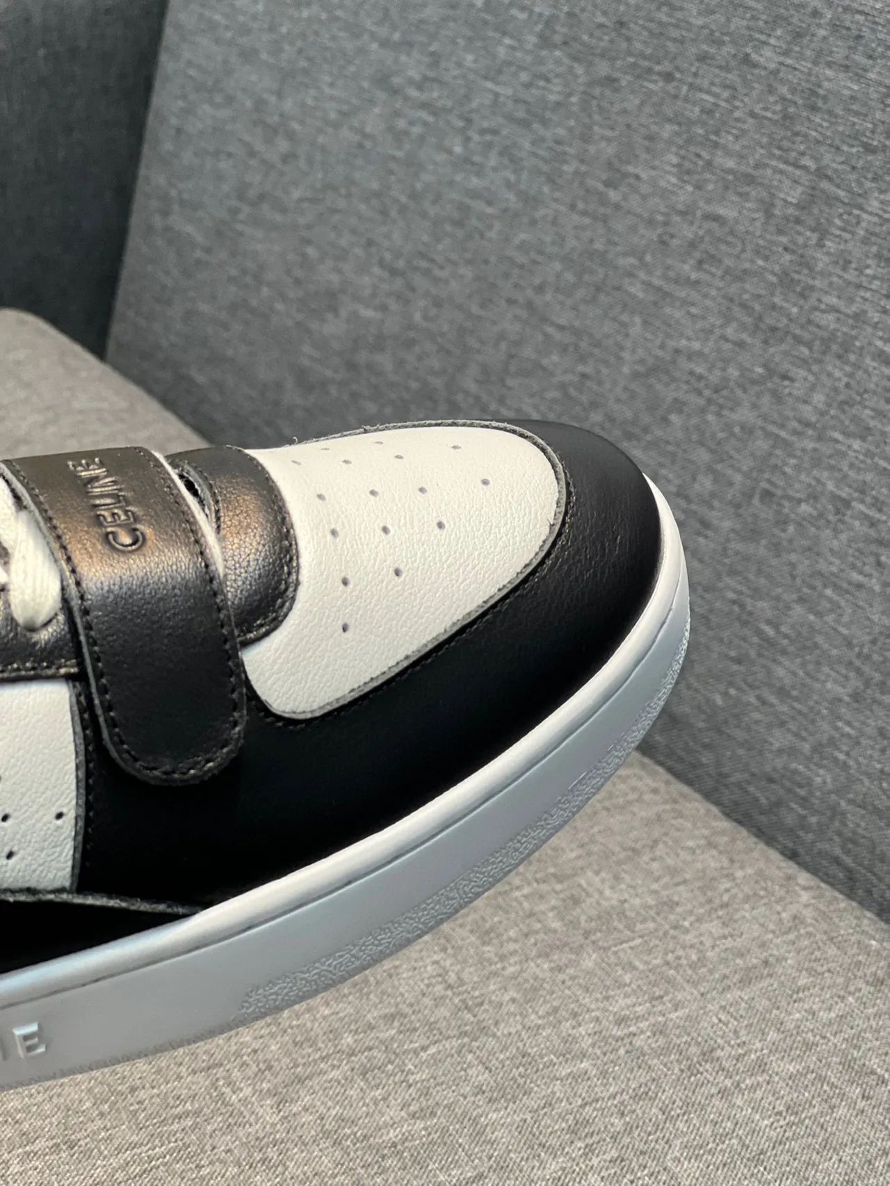 Celine CT-01 Black and White Leather High-Top Lifestyle Sneakers