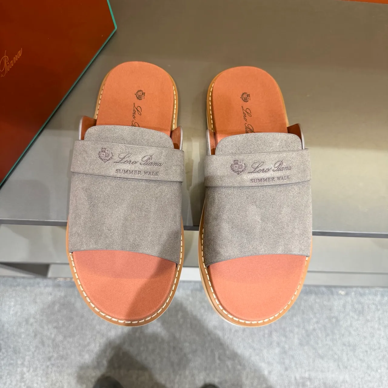 Loewe Summer Walk Suede Slide Slippers