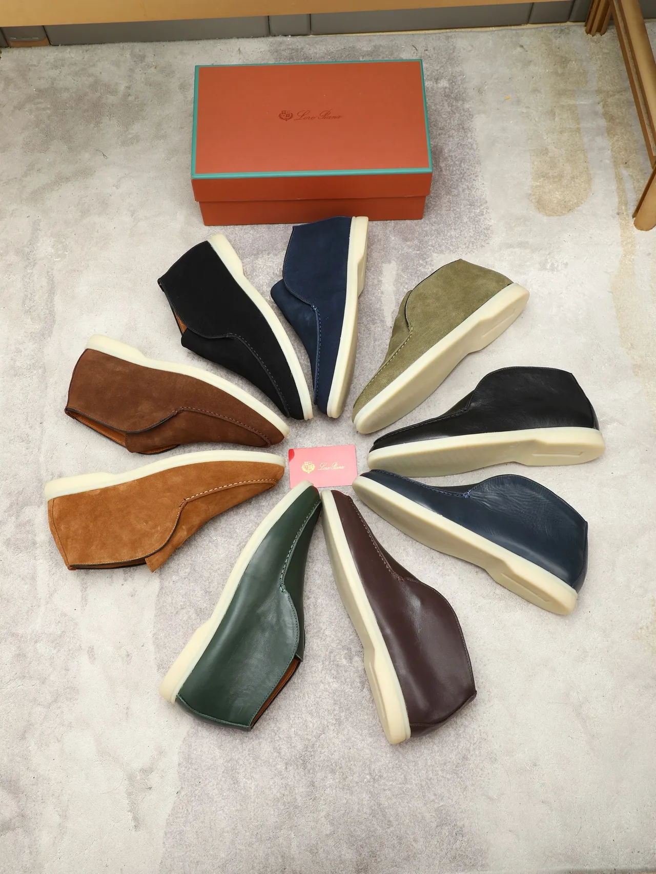 Brown Beige Slip-On Moc-Toe Stitched Loafer