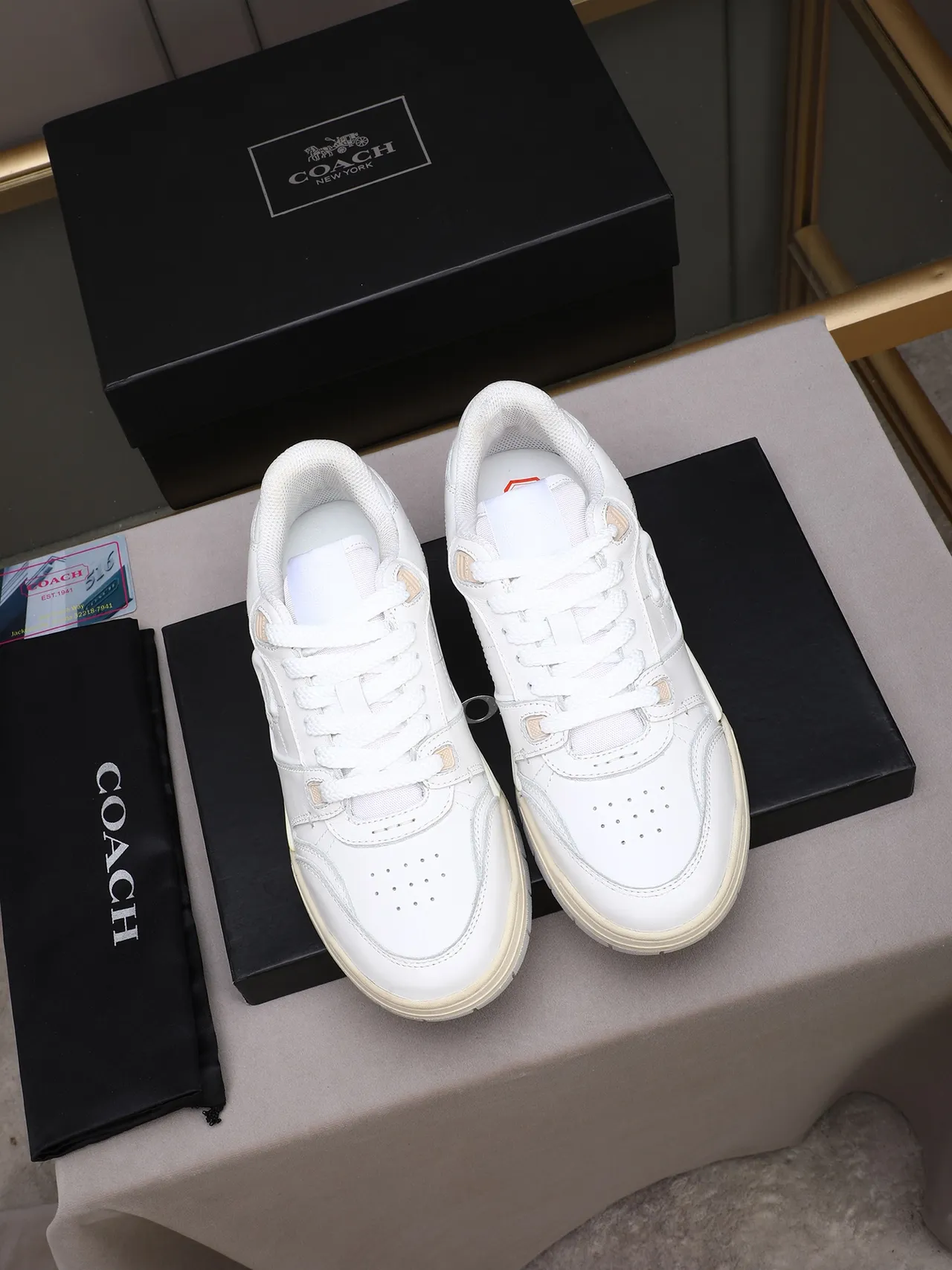 Coach White Embossed C Logo Lifestyle Sneaker