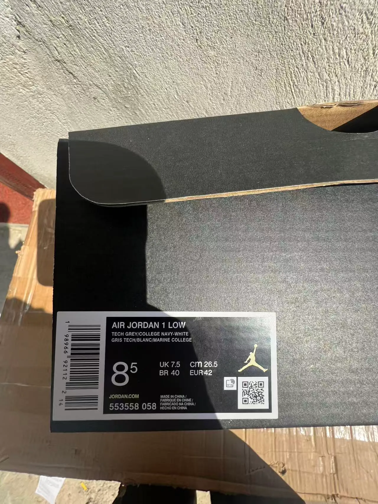 Nike Air Jordan 1 Low Gray Navy White Lifestyle Sneakers