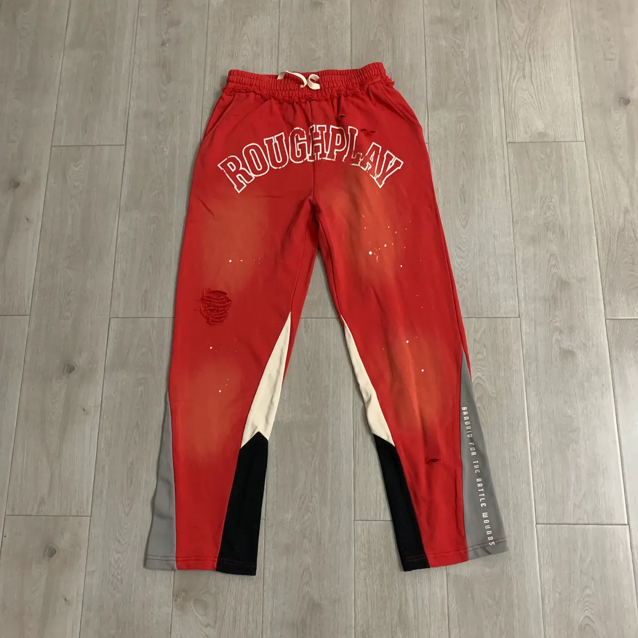 Roughplay Distressed Color-Blocked Sweatpants