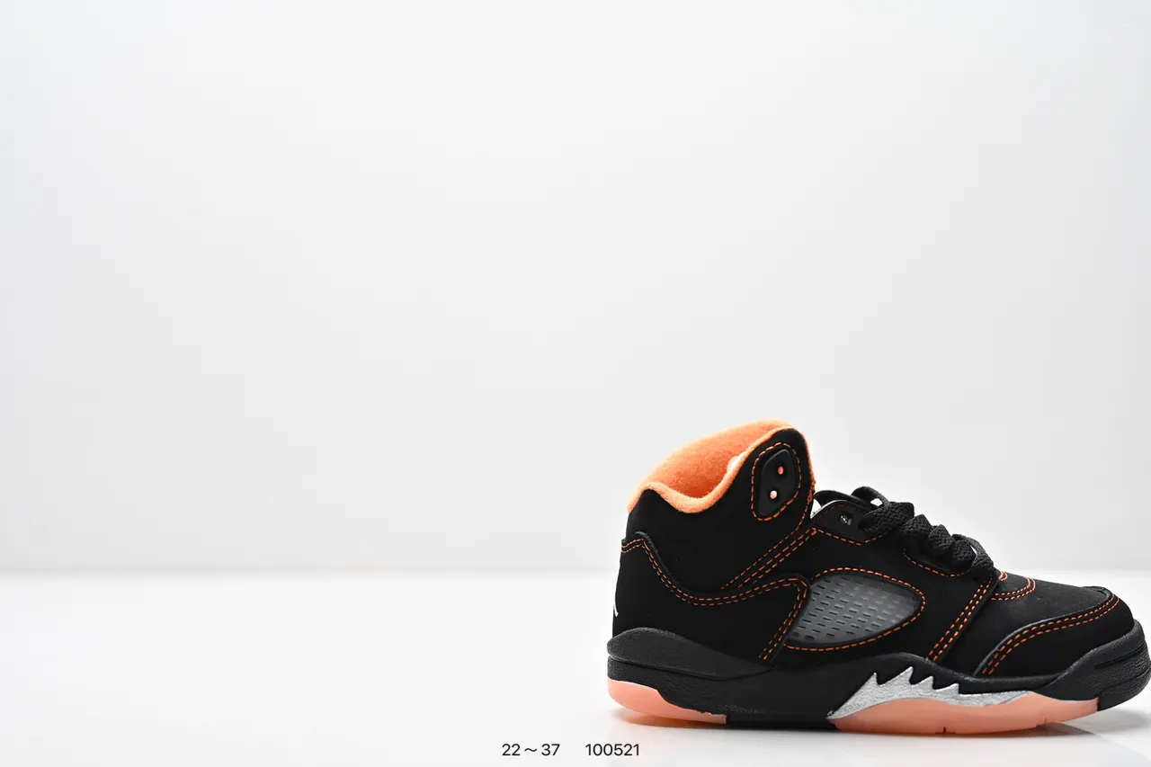 Air Jordan 5 Black Red '75' Kids Basketball Shoes