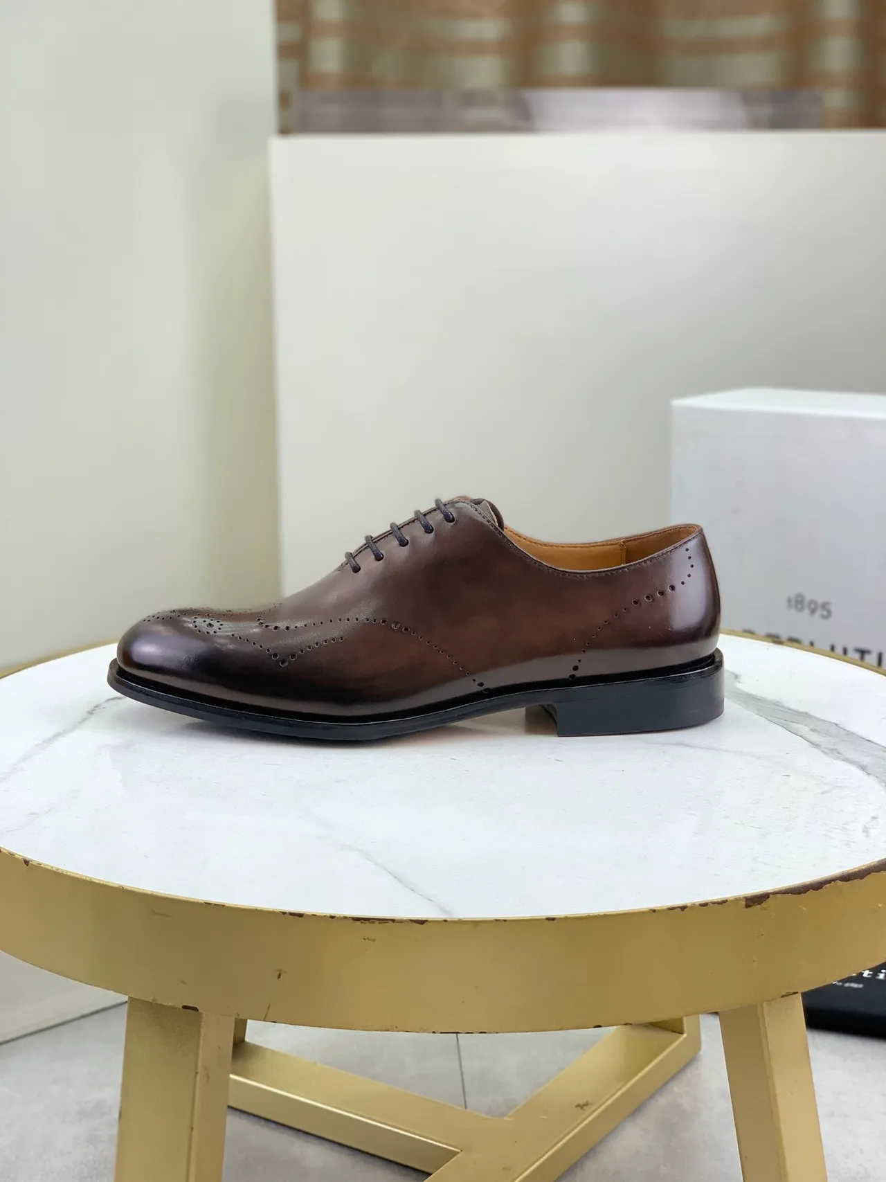 BERLUTI Brown Full Brogue Cap-Toe Leather Brogues