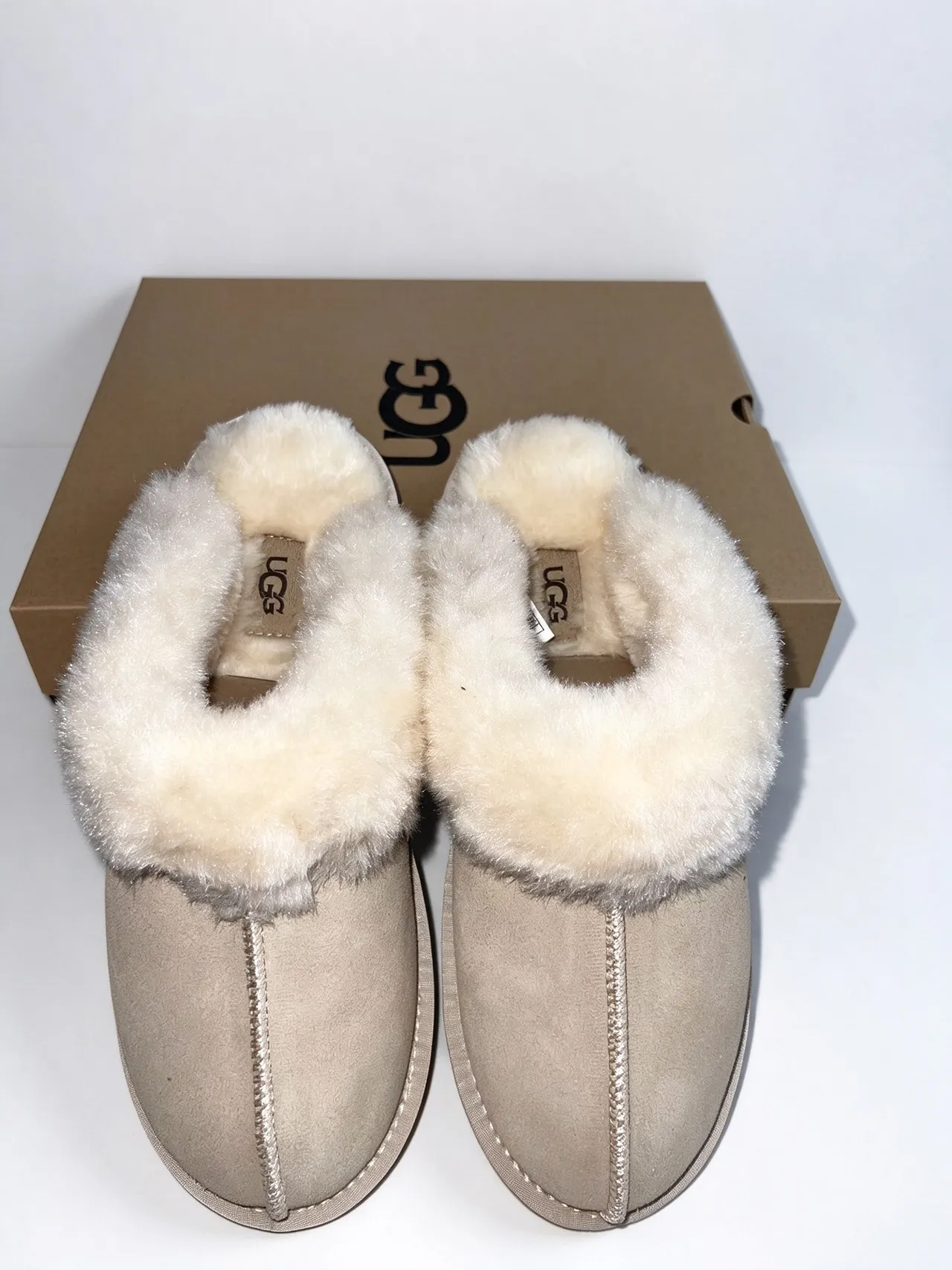 UGG Tasman Beige Shearling-Lined Slipper