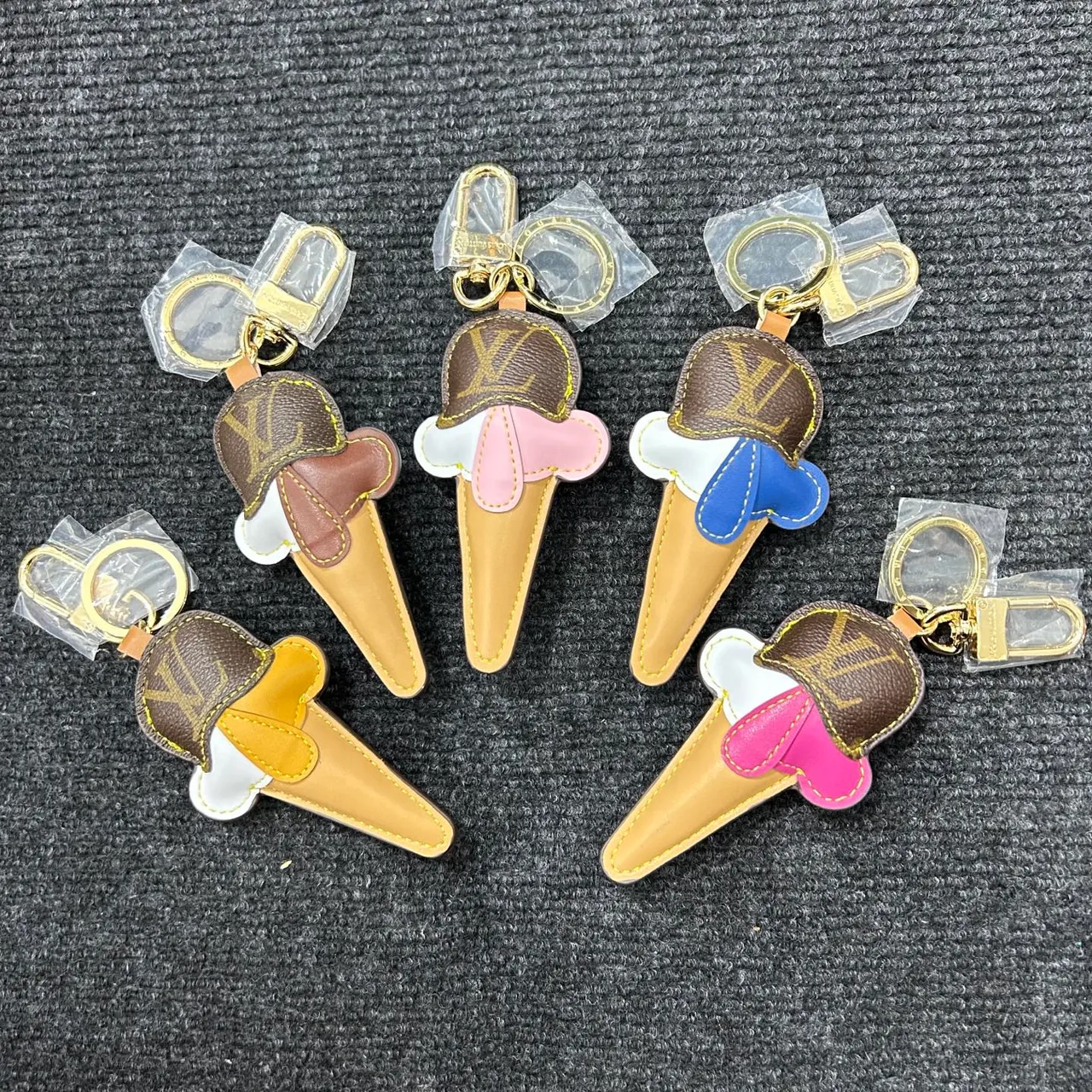 Louis Vuitton Brown Multicolor Leather Ice Cream Cone Monogrammed Top Phone Case