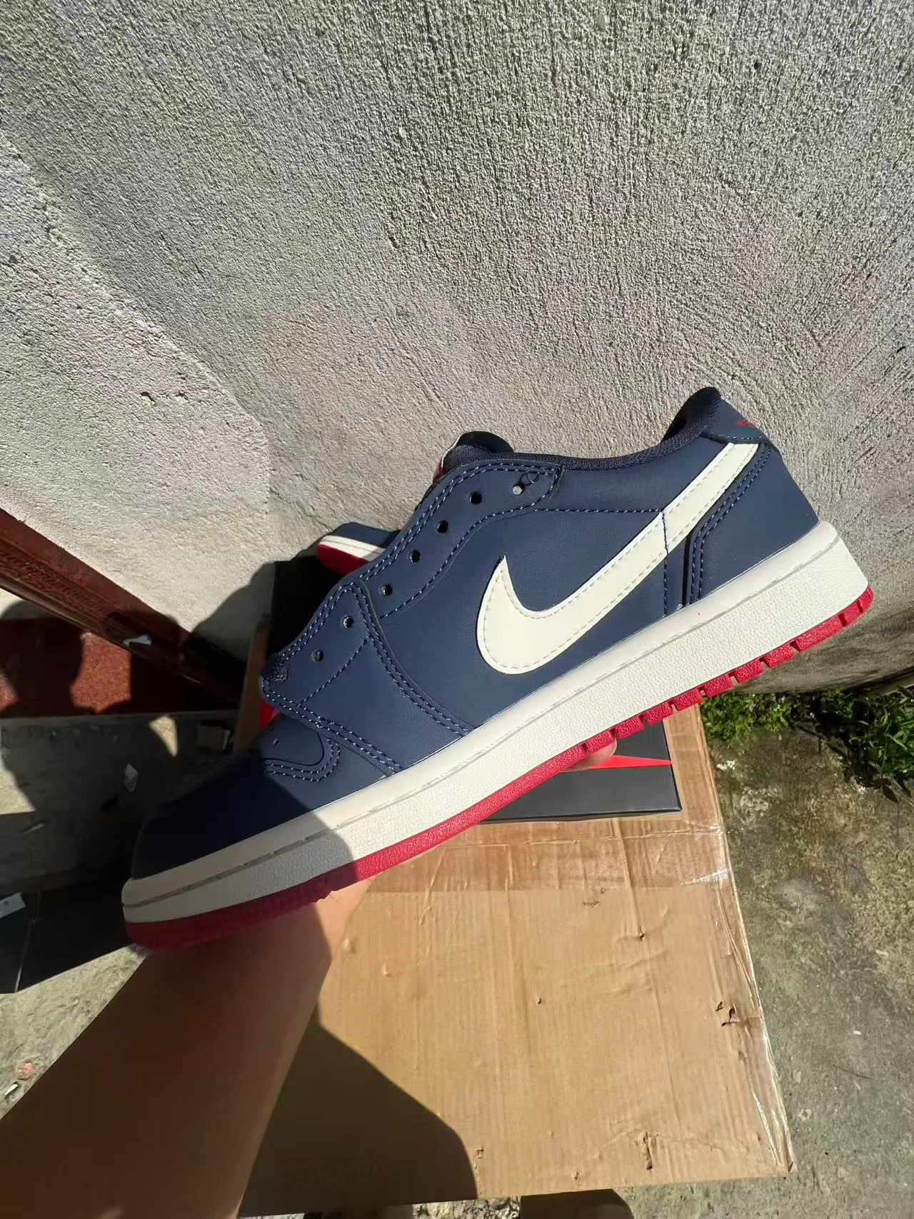 Nike Air Jordan 1 Low Navy White Red Lifestyle Sneakers