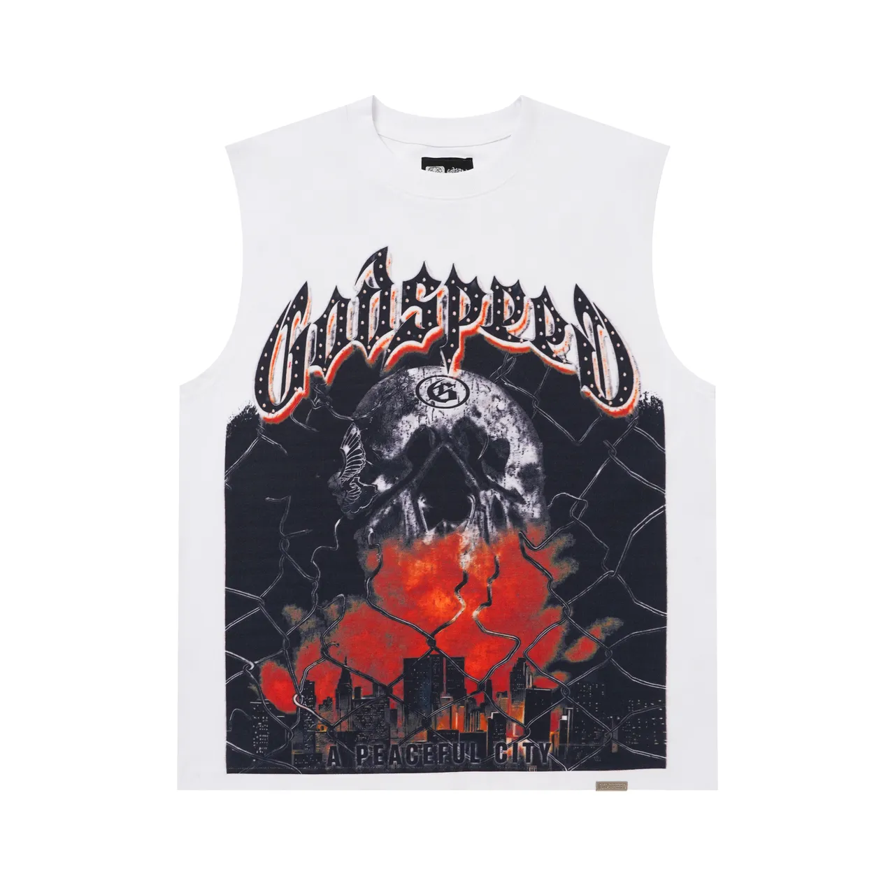 Godspeed A Peaceful City Graphic Sleeveless Vest Top