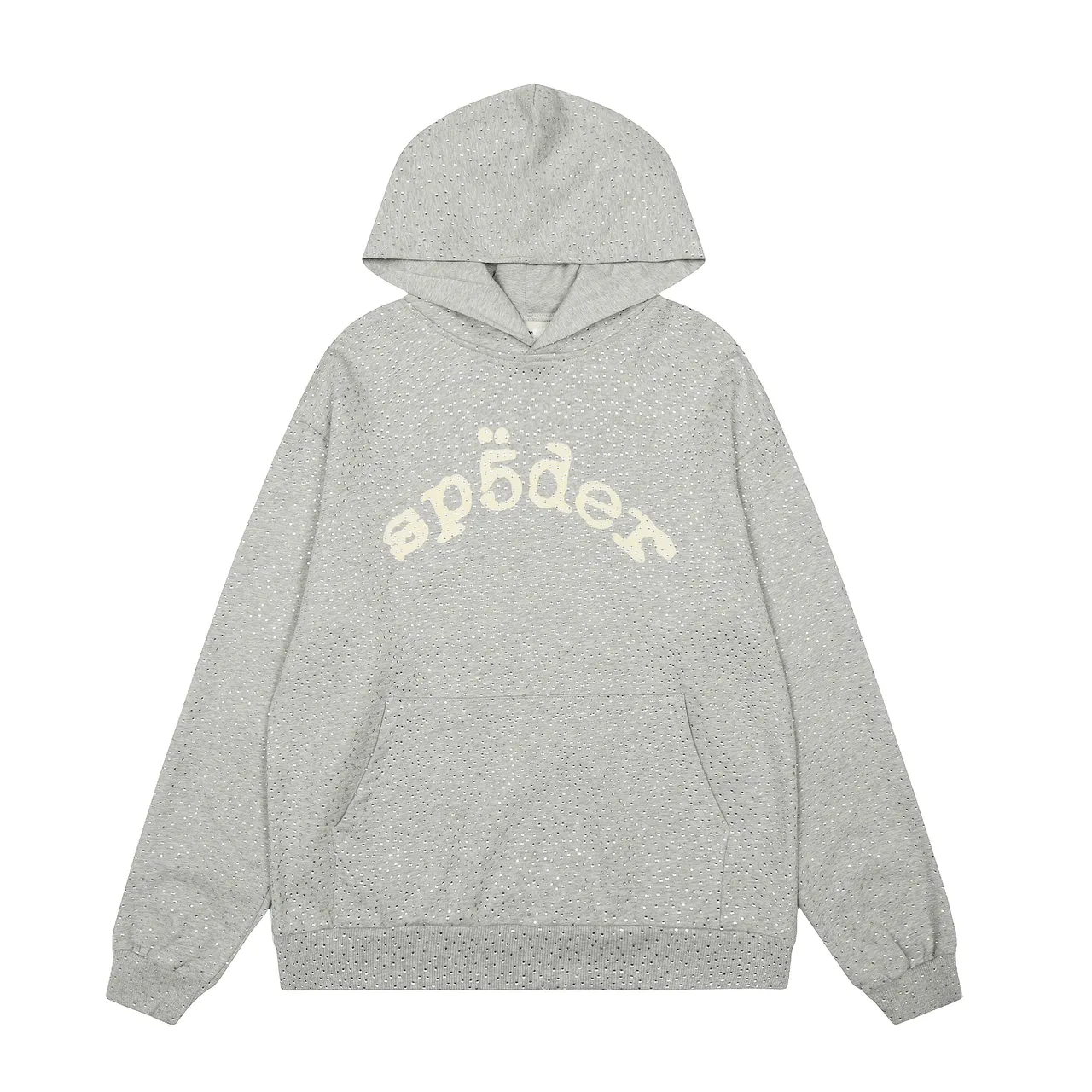 Sp5der Red Perforated Fabric Texture Arched Embroidered Logo Tracksuit