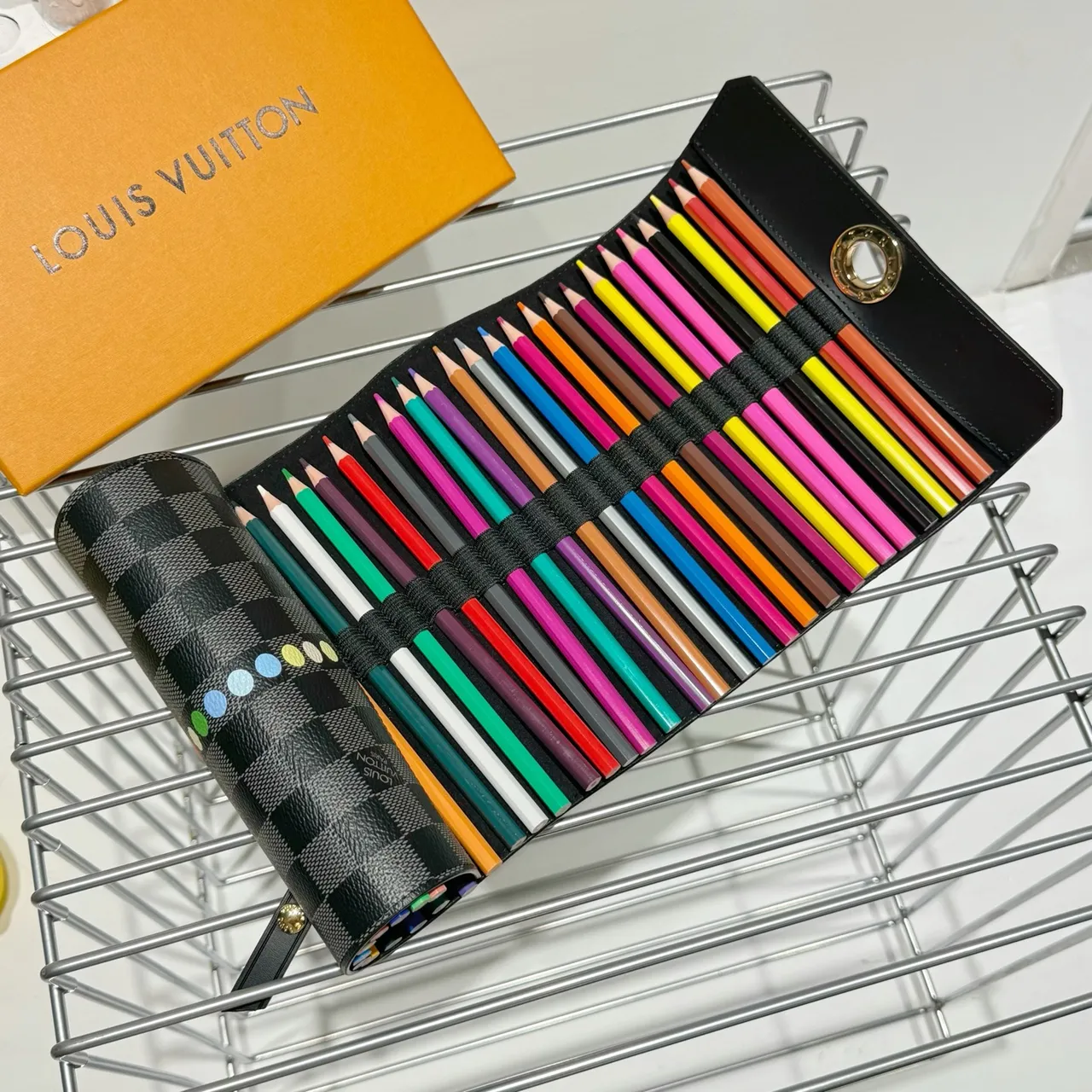 Louis Vuitton Black Gray Damier Graphite Canvas Cylindrical Roll-Up Silhouette Handbag