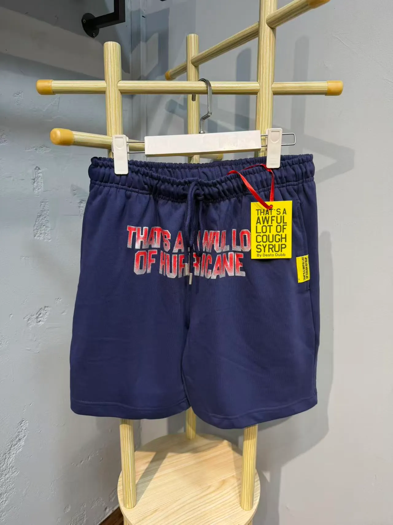 Navy Blue Gradient Graphic Print Elastic-Waist Shorts