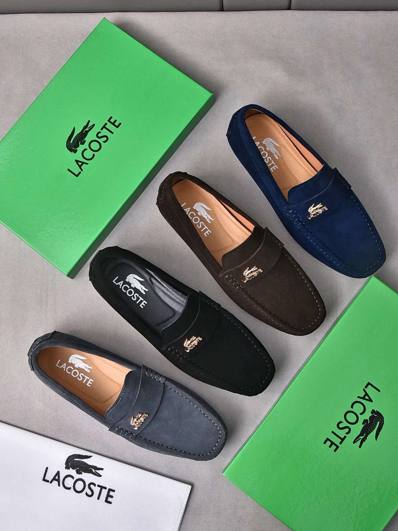 Lacoste Loafer Black Gold Suede Upper Penny Strap Loafer