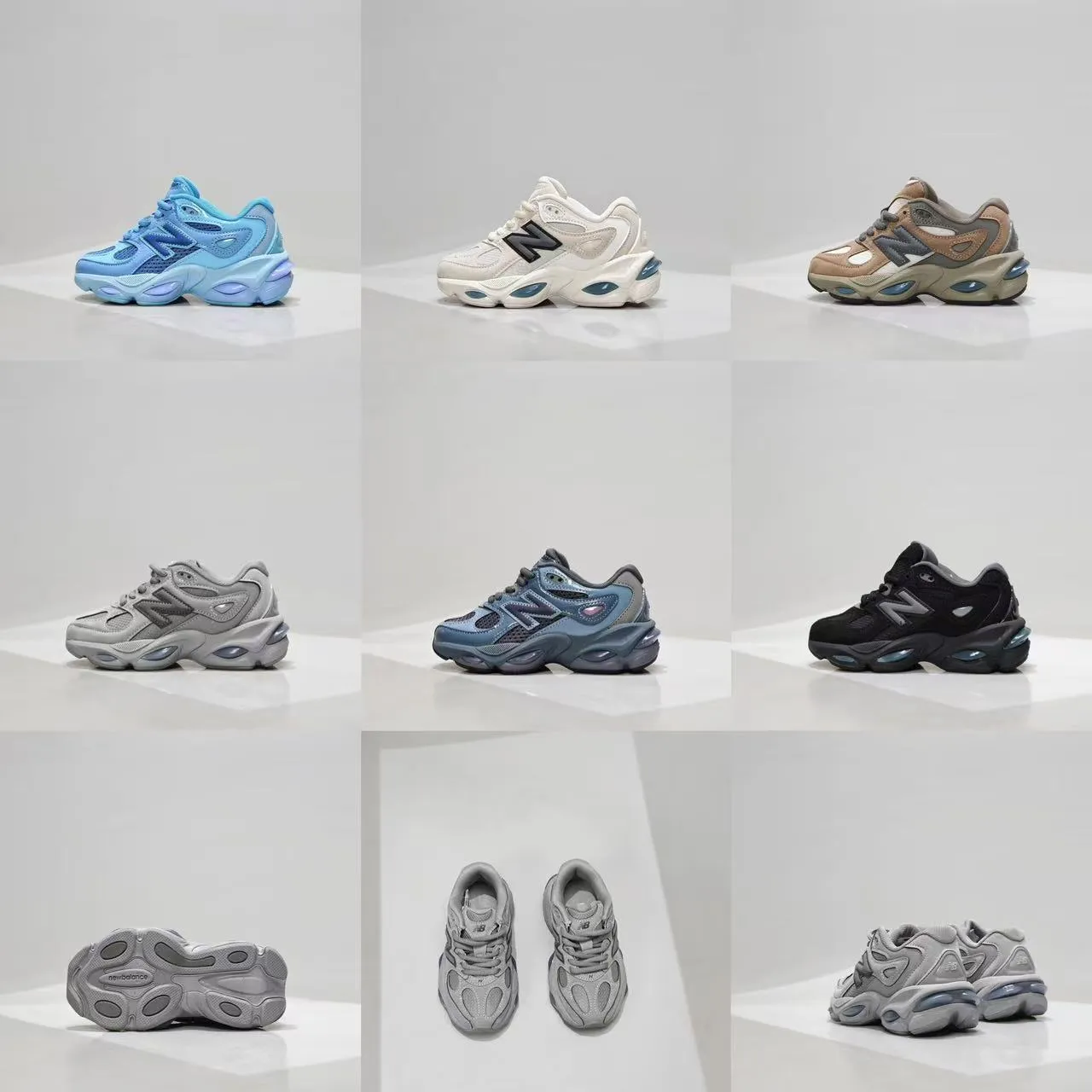 New Balance 9060 Gray and Black Chunky Sneakers