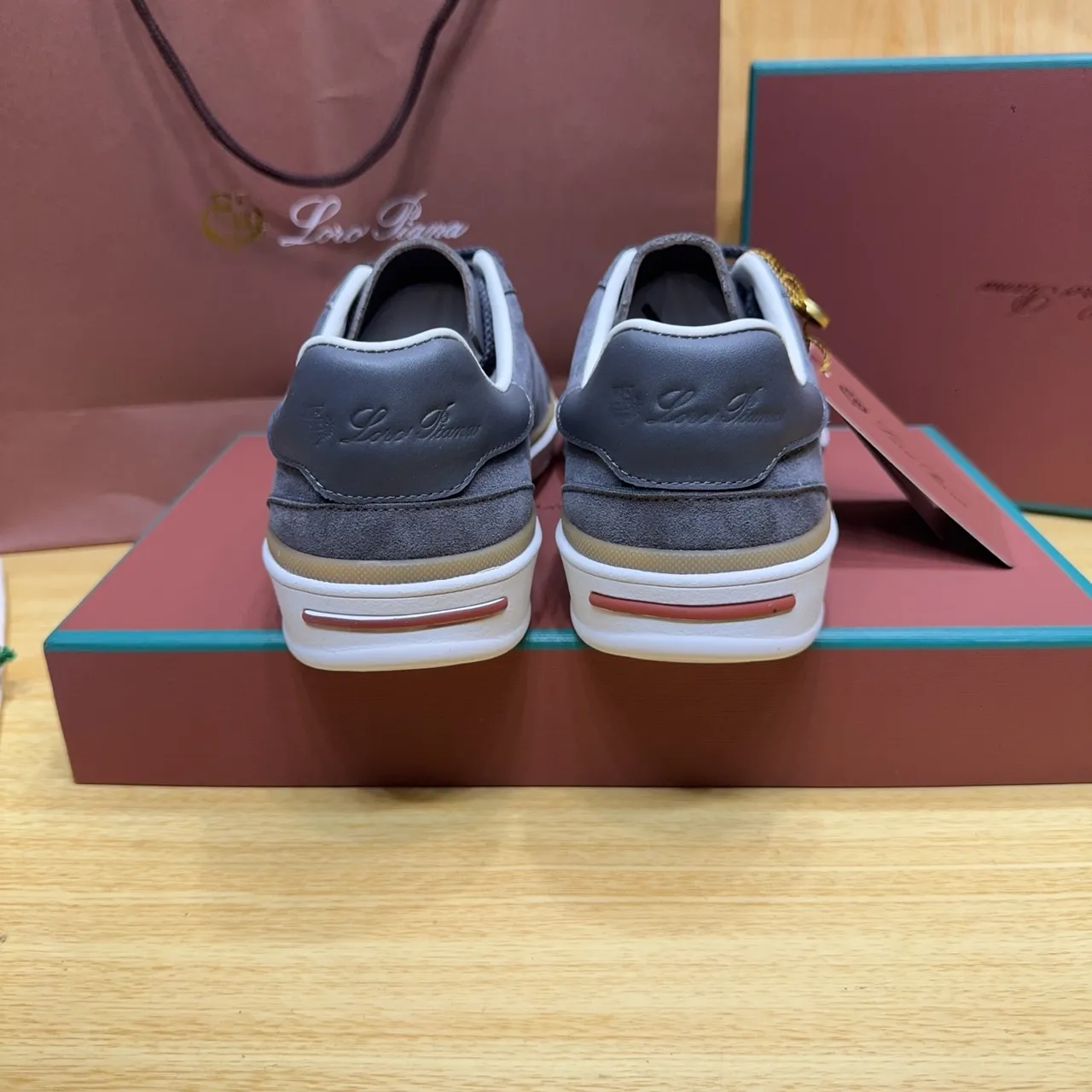 Loro Piana Gray Suede Low-Top Lifestyle Sneakers