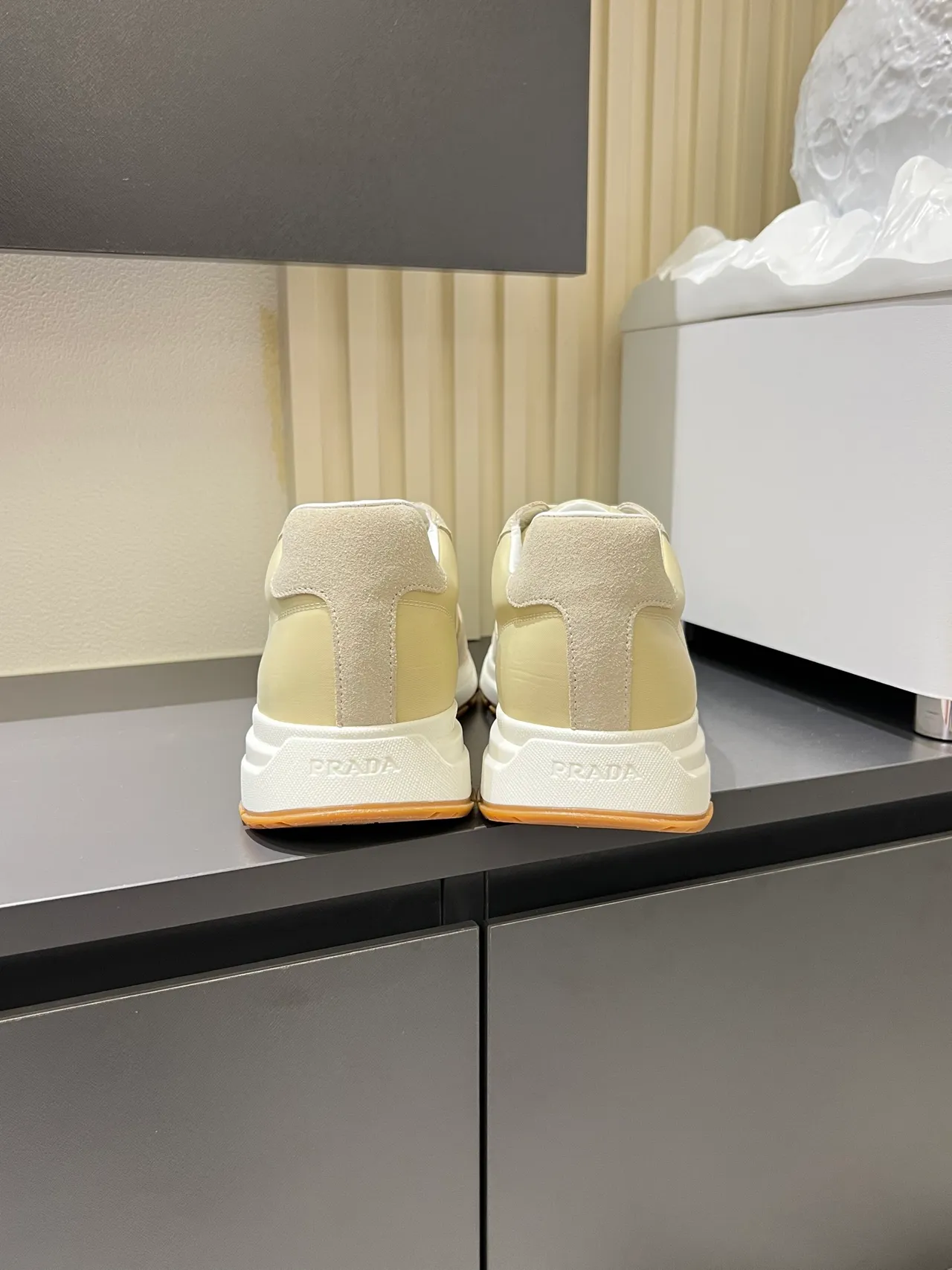 Prada Cloudbust Beige and Cream Lifestyle Sneakers