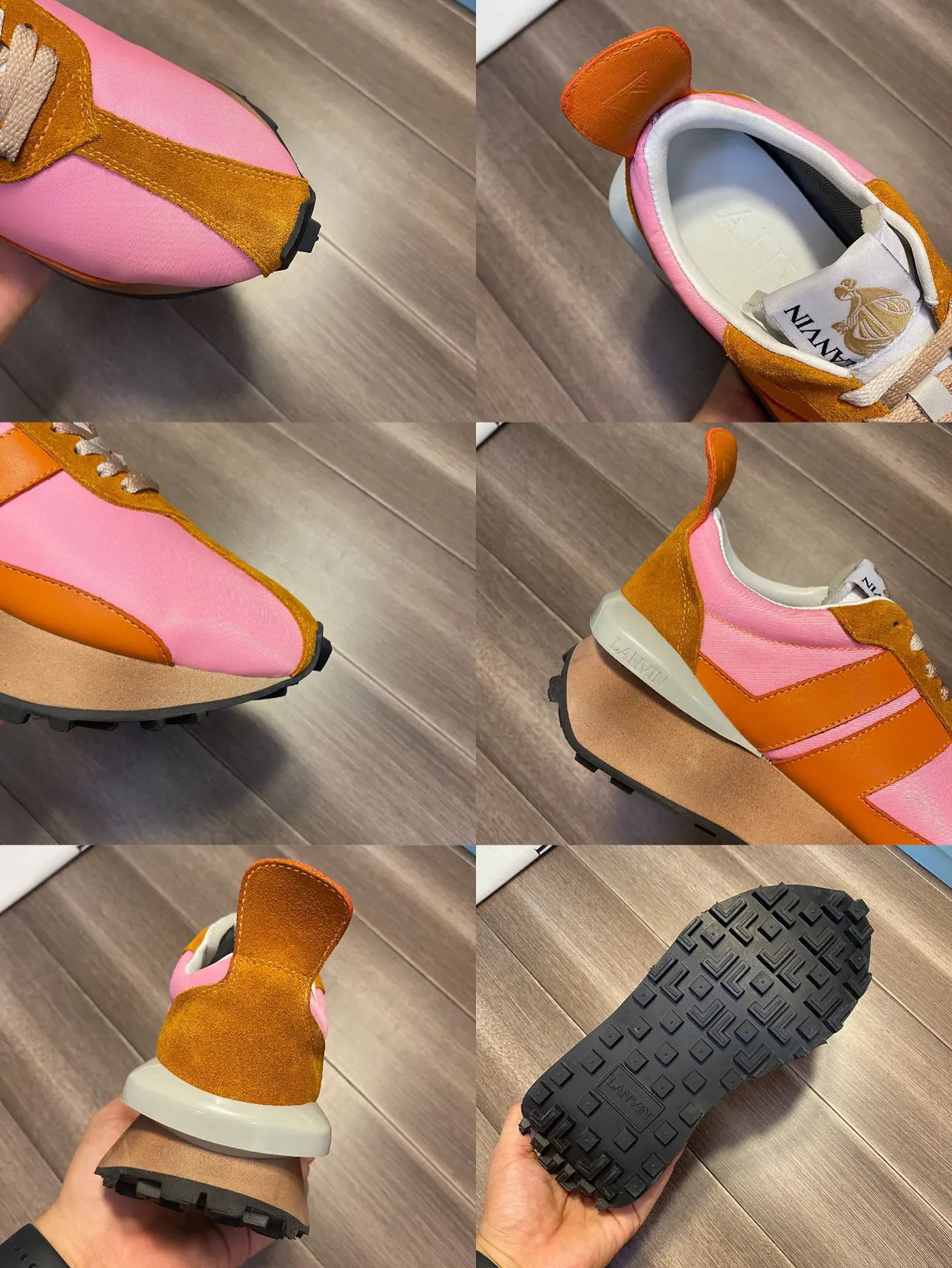 Lanvin Color-Blocked Suede and Nylon Platform Chunky Sneakers