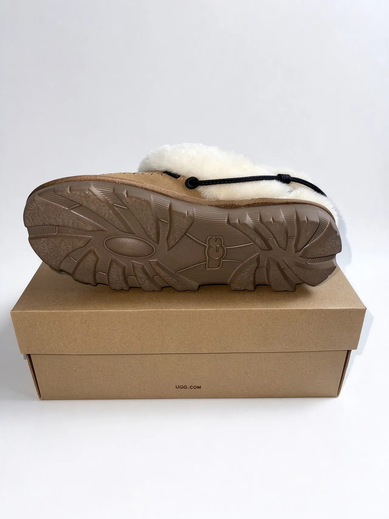 UGG Tasman Tan Suede Shearling-Lined Slippers