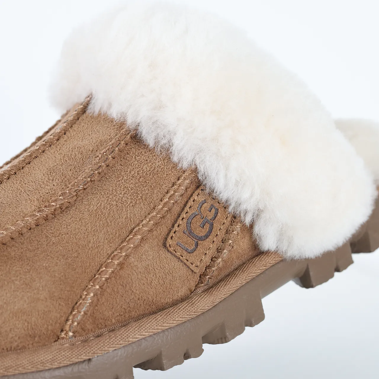 UGG Tasman Tan Suede Shearling-Lined Slippers