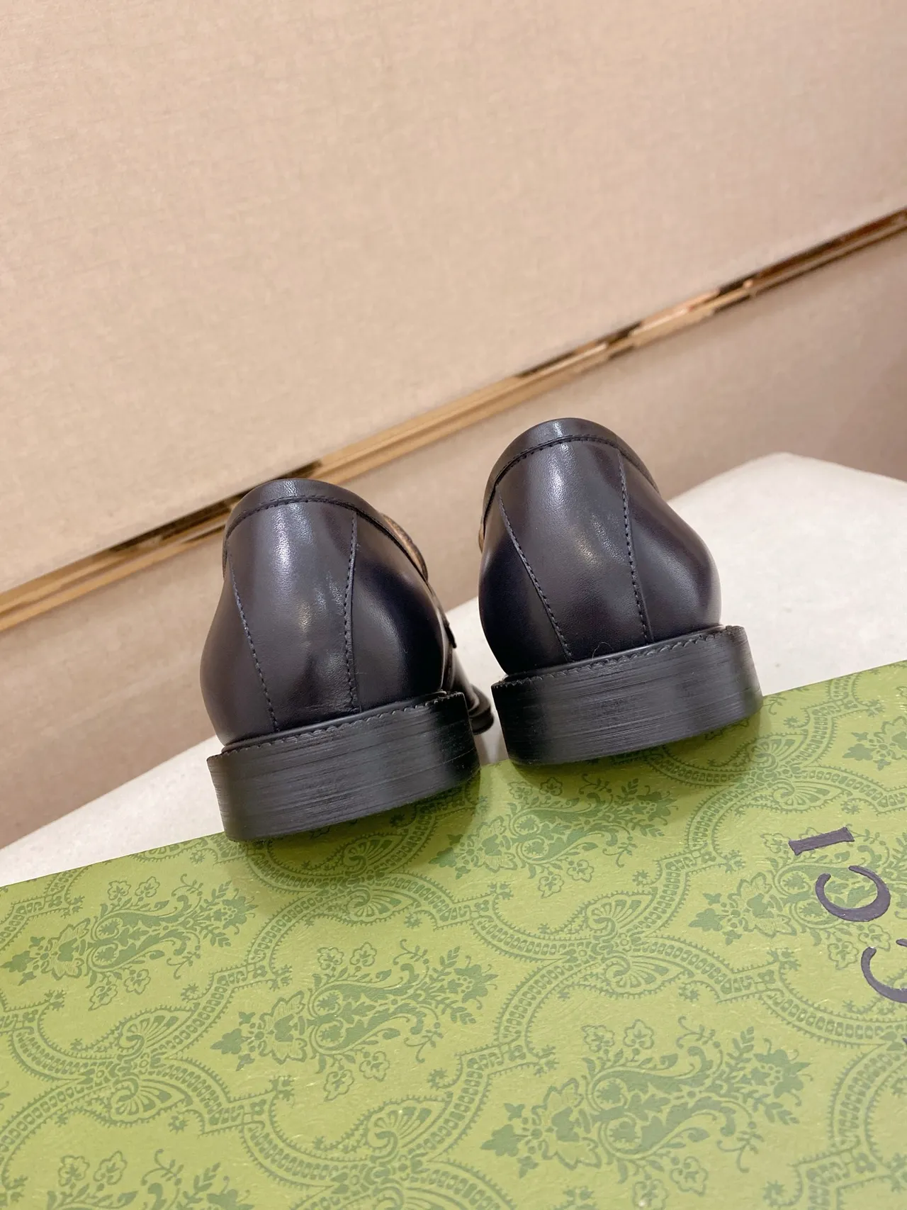 Gucci GG Marmont Loafer Navy Blue Monogram Leather Loafers