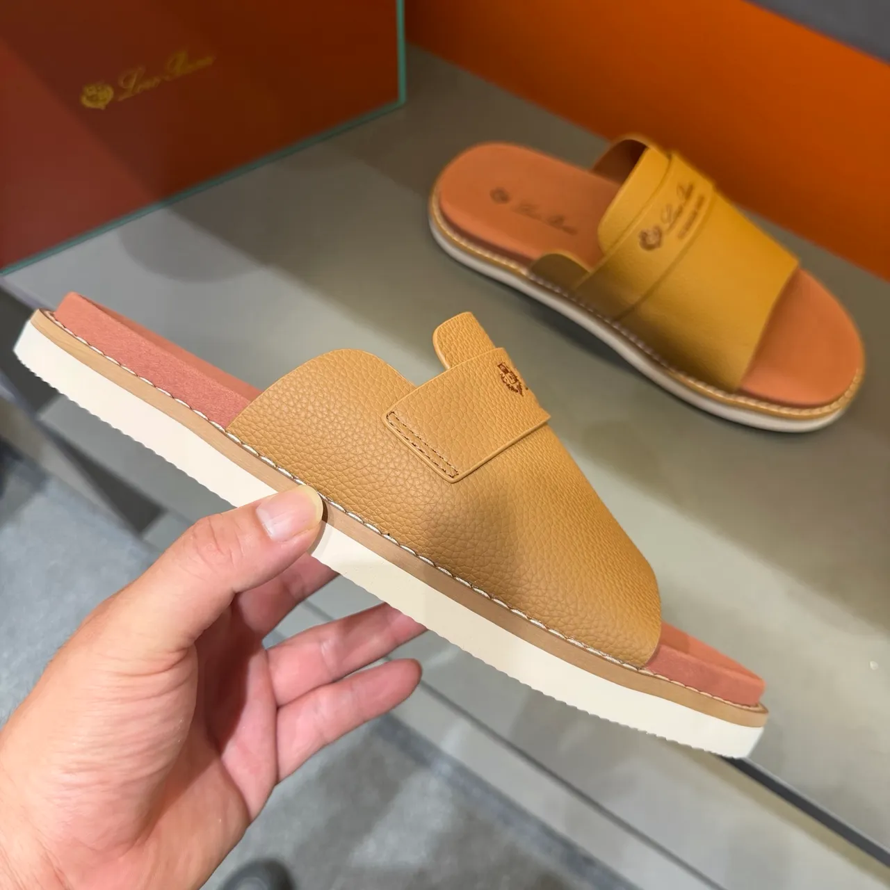 Loro Piana Summer Walk Leather Slipper