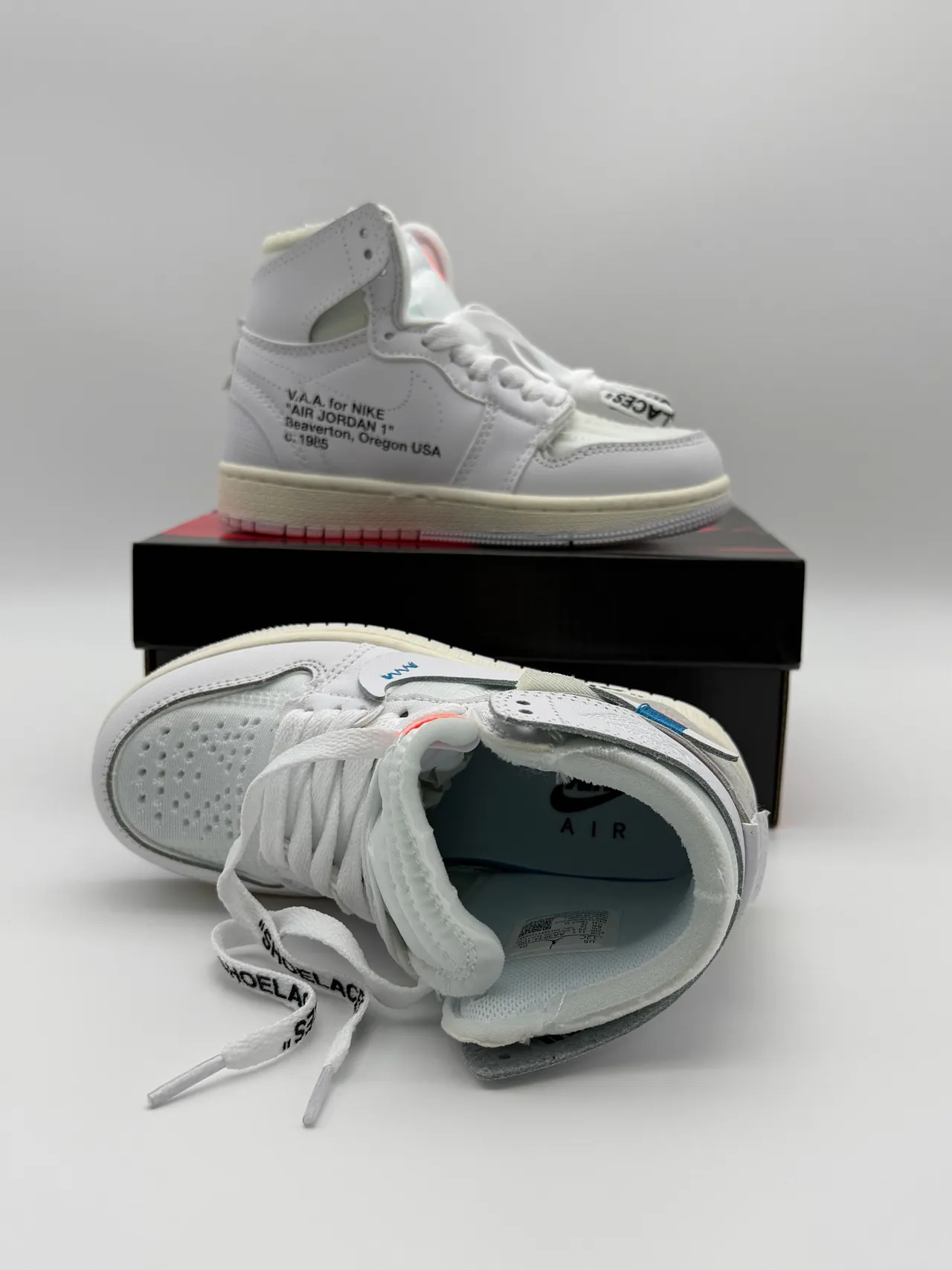 Air Jordan 1 Red White High-Top Perforated Toe Basketball Shoes