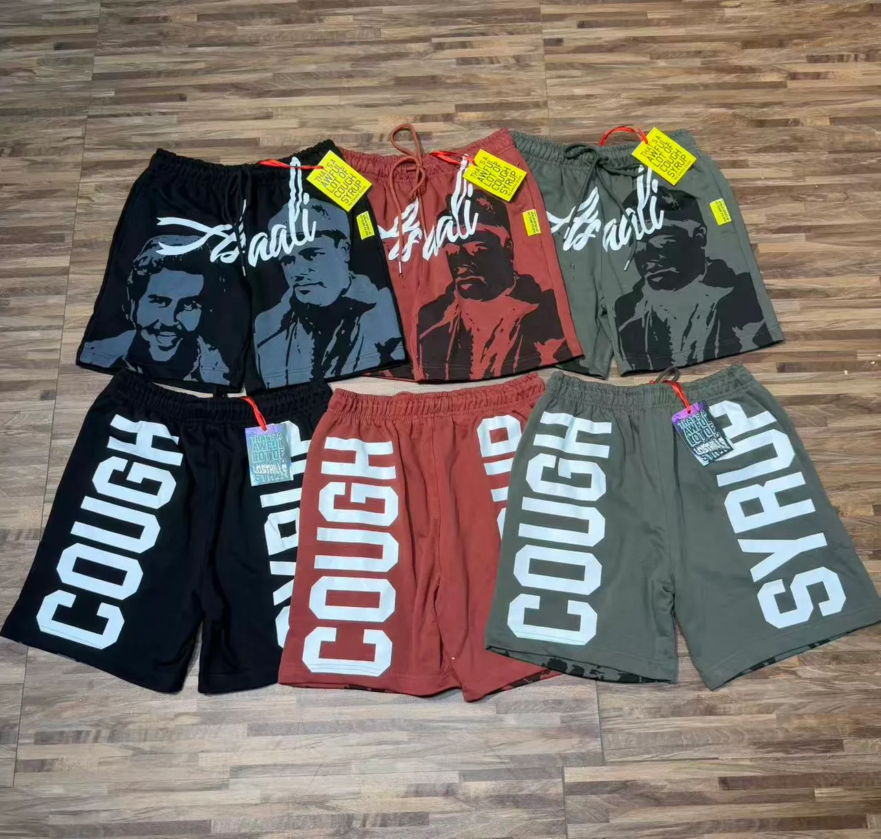 Graphic-Print Elastic-Waist Drawstring Shorts