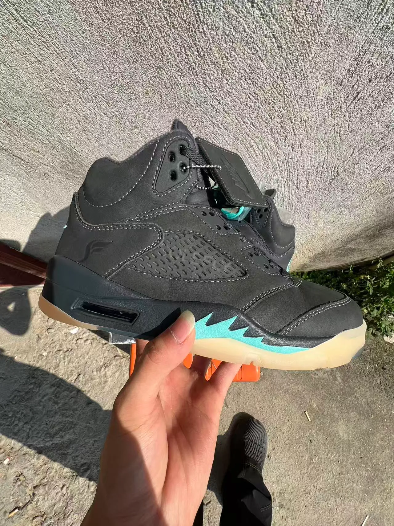 Nike Air Jordan 5 Black Teal Gum Basketball Shoes