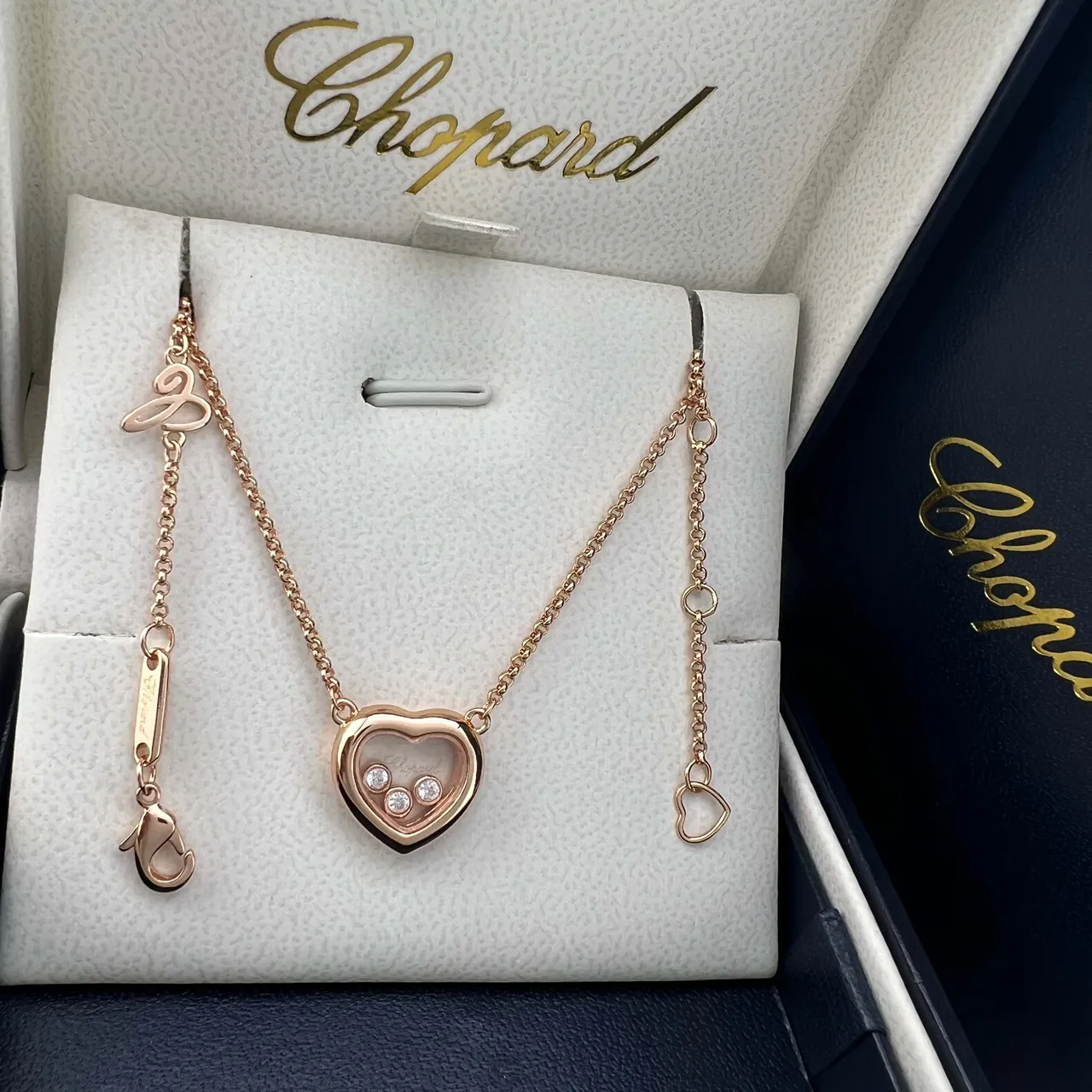 Chopard Happy Hearts Heart-Shaped Floating Diamond Pendant Necklaces