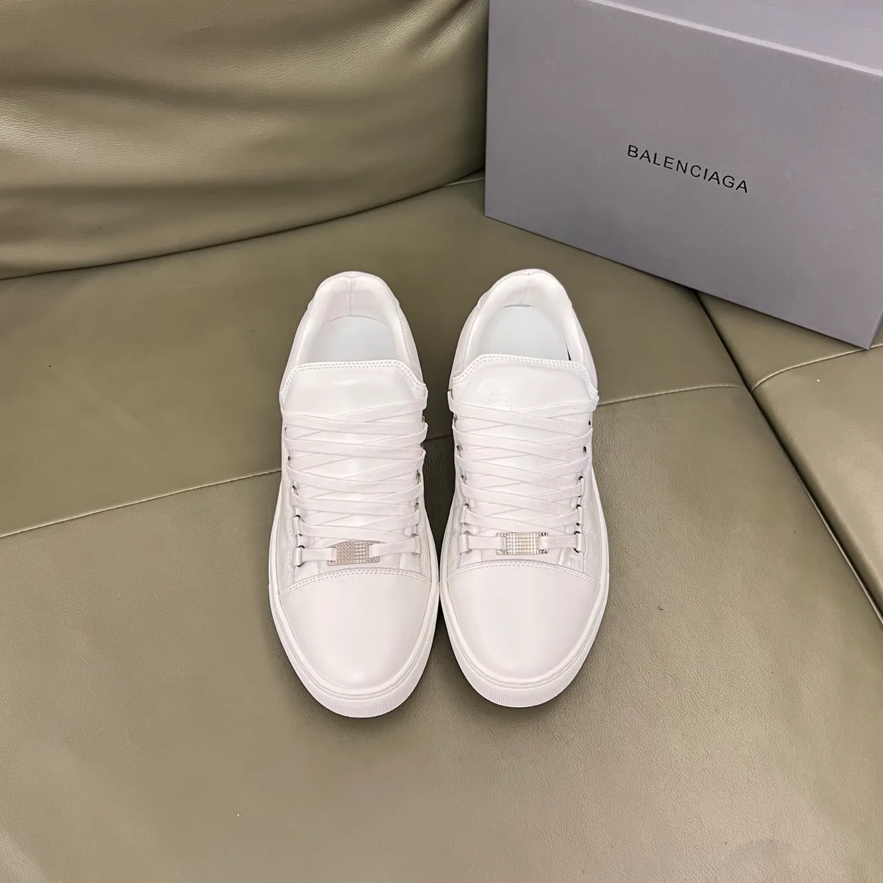 Balenciaga Le City White Smooth Leather Lifestyle Sneakers