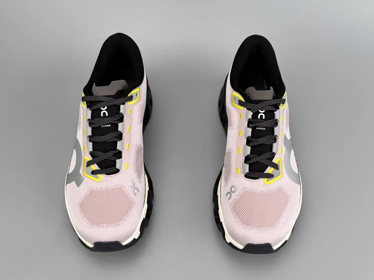 On Running Cloudmonster Pink Yellow Black Running Shoes