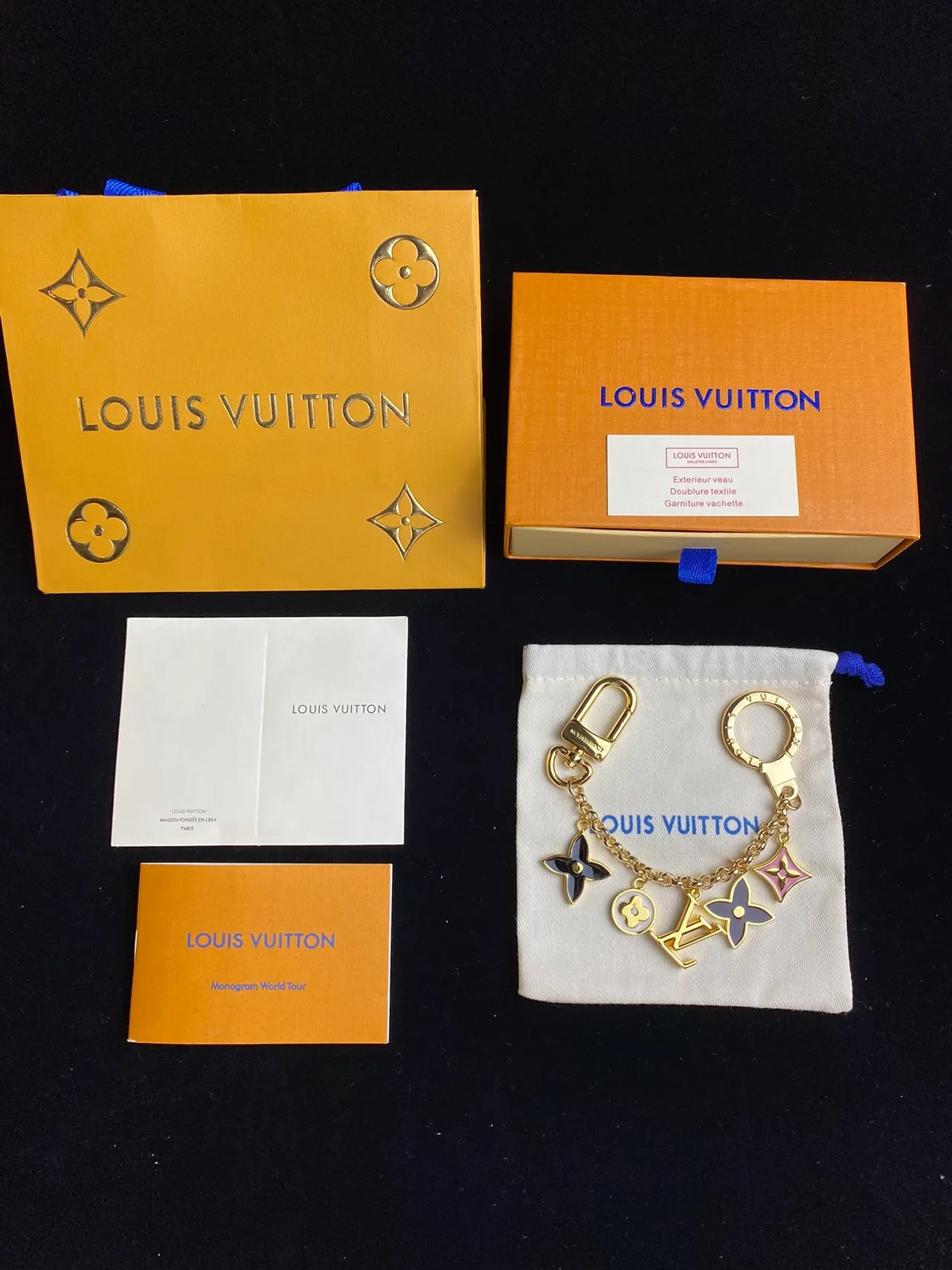 Louis Vuitton Gold Multicolor Metal Enamel Charms Phone Case