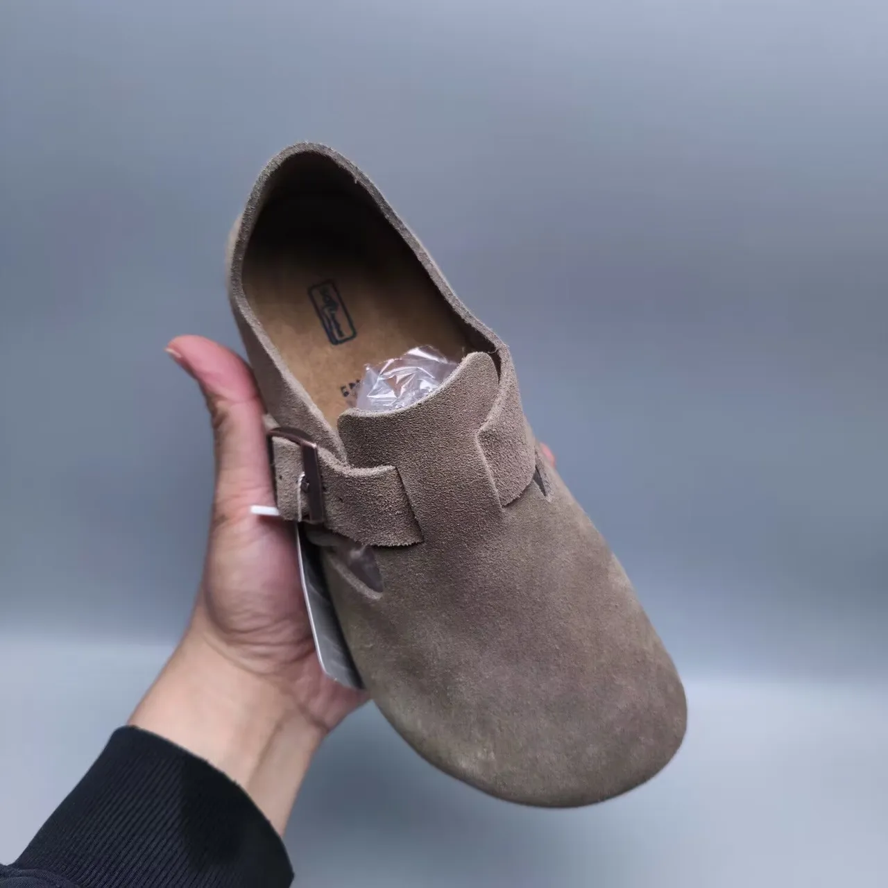 Birkenstock Boston Brown Suede Upper Single Buckle Strap Casual Shoes