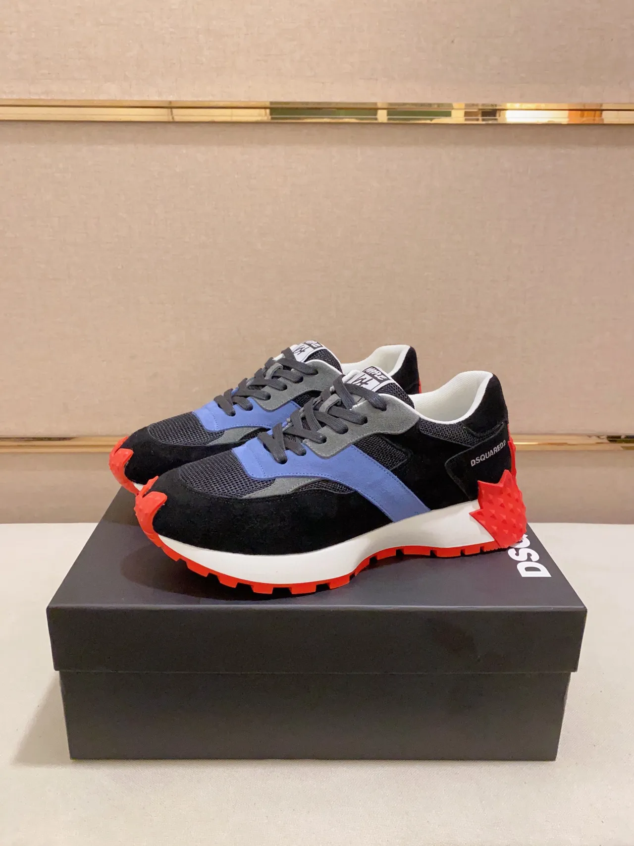 Dsquared2 ICON Black Blue Red Chunky Sneakers