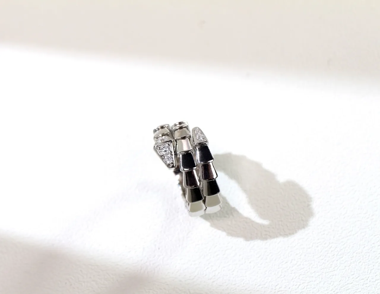 Bvlgari Serpenti Coiled Scale Motif Diamond Ring