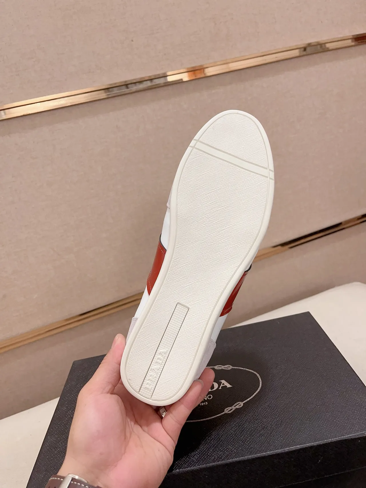 Prada Luna Rossa White Gray Low-Top Mixed-Material Sneakers