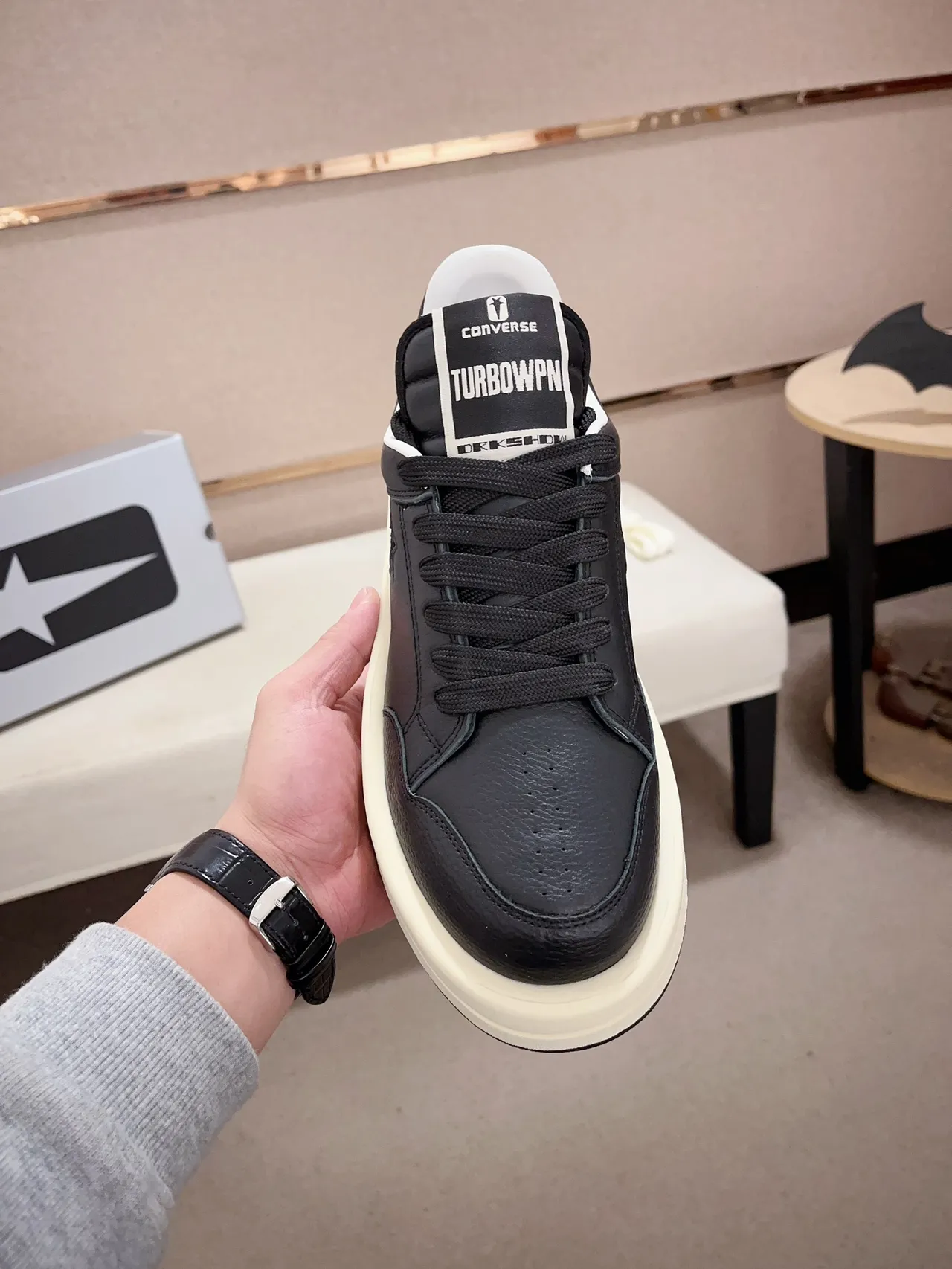 Converse One Star Platform Black and Cream Lifestyle Sneakers