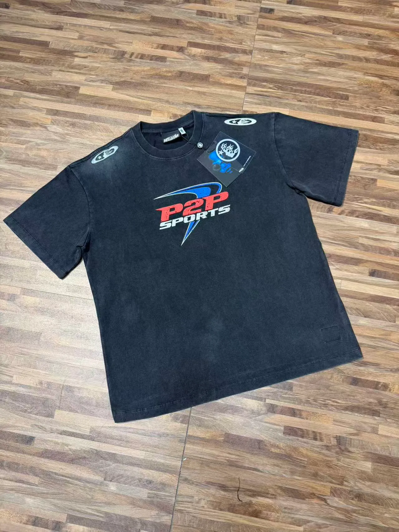 Hellstar P2P Sports Graphic Washed Black T-Shirt