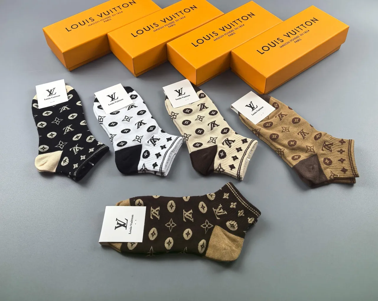 Louis Vuitton Monogram-Print Crew Socks