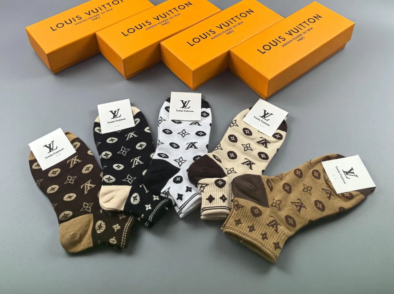 Louis Vuitton Monogram-Print Crew Socks