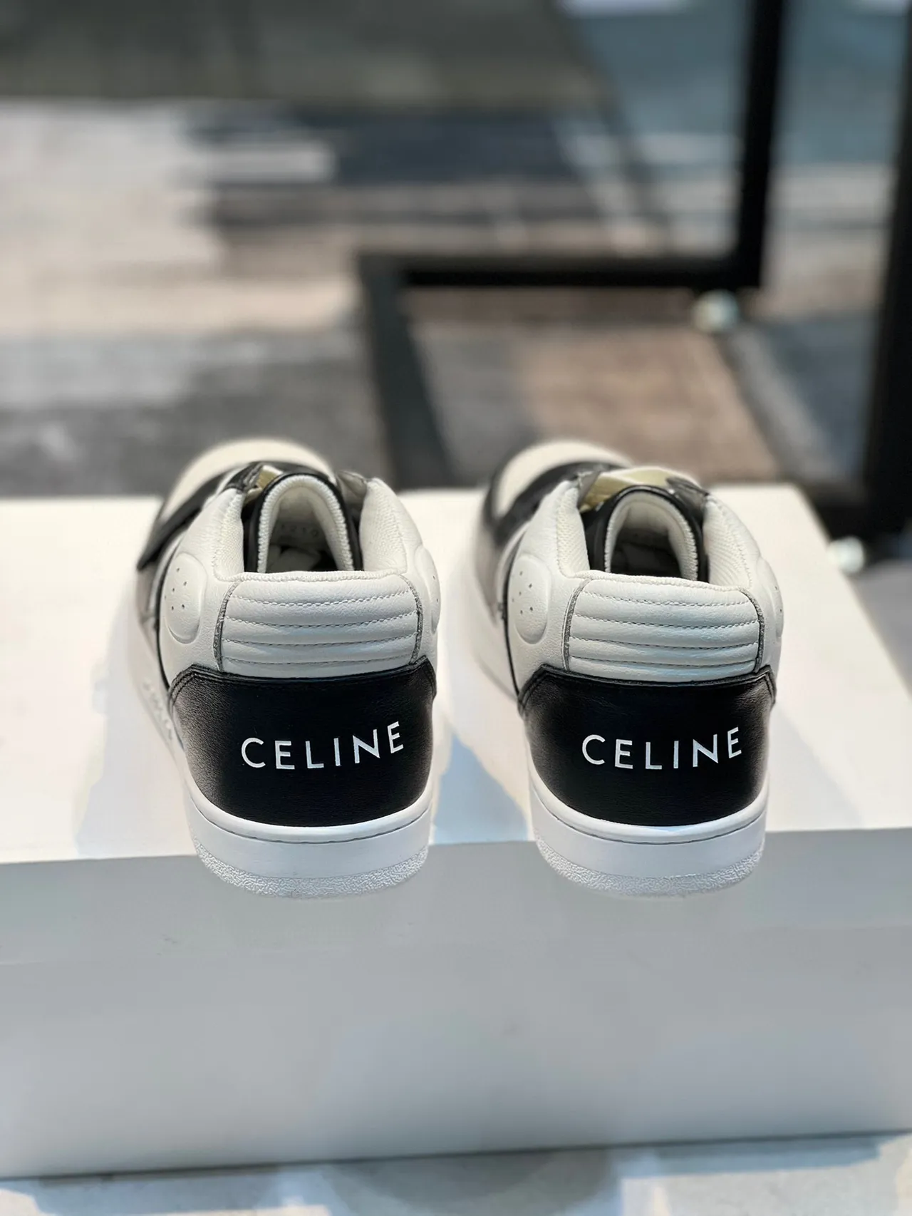 Celine CT-01 Black and White Leather High-Top Lifestyle Sneakers
