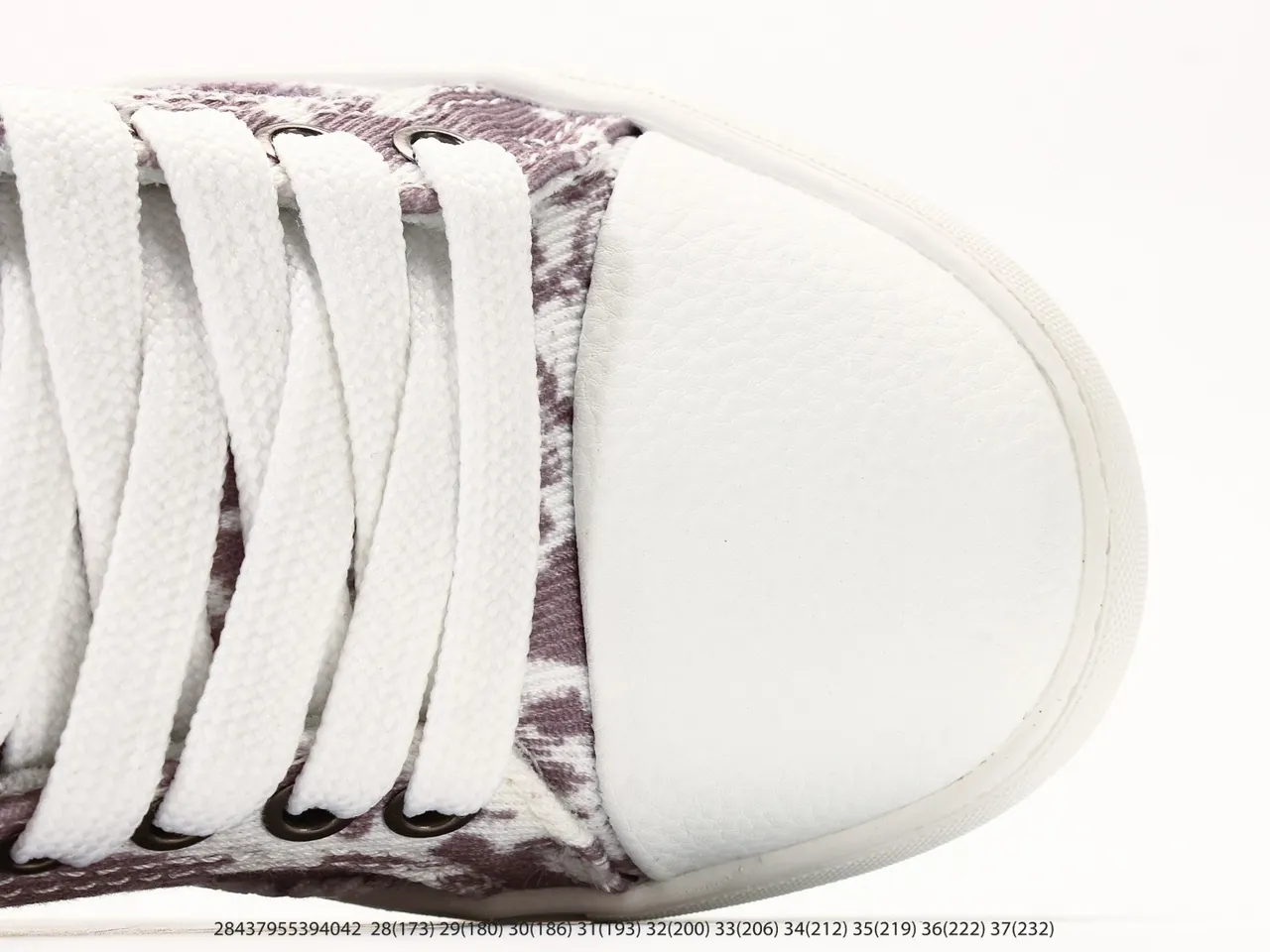 Purple and White Abstract Print Platform Sneakers
