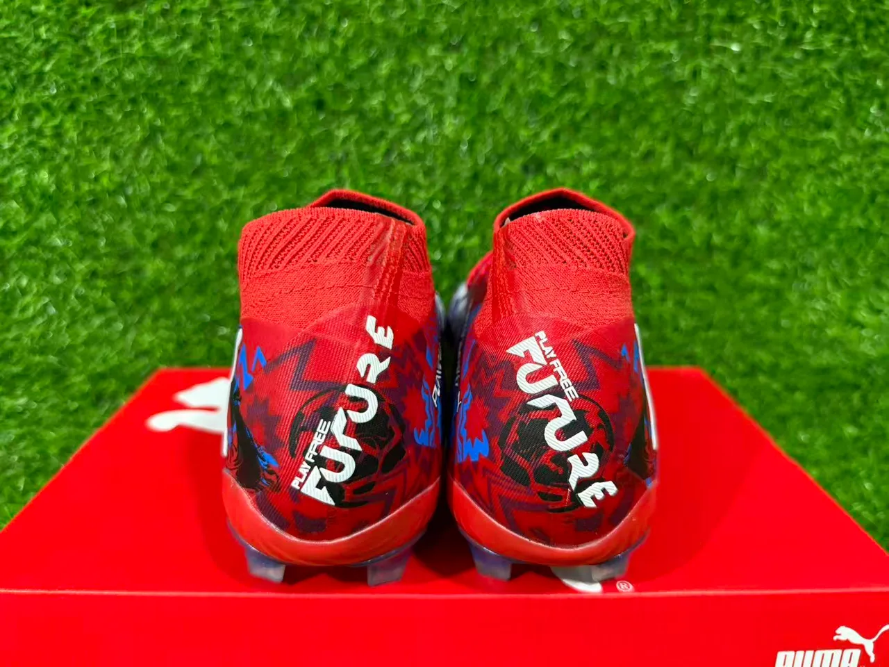 Puma Future Z Graphic Print Red Pink Blue Firm-Ground Soccer Shoes