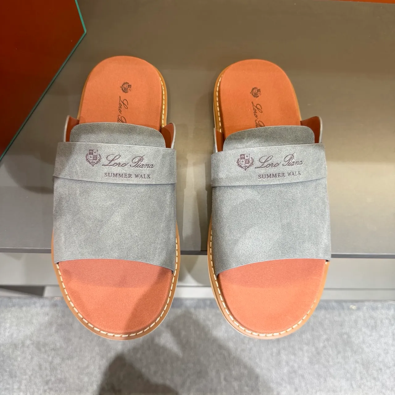 Loewe Summer Walk Suede Slide Slippers