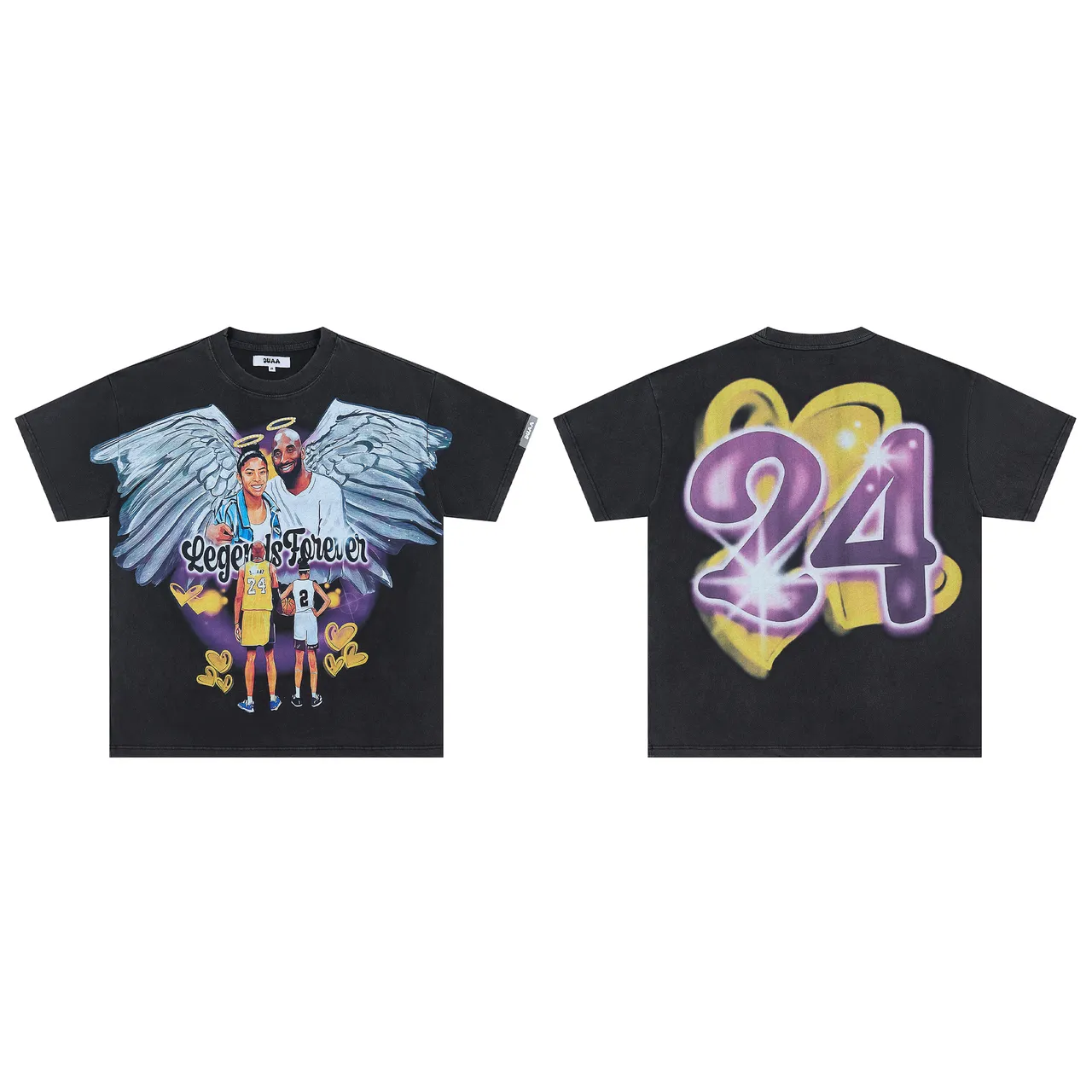 UMA WANG Graphic Print Angel Wing and '81' Oversized T-Shirt