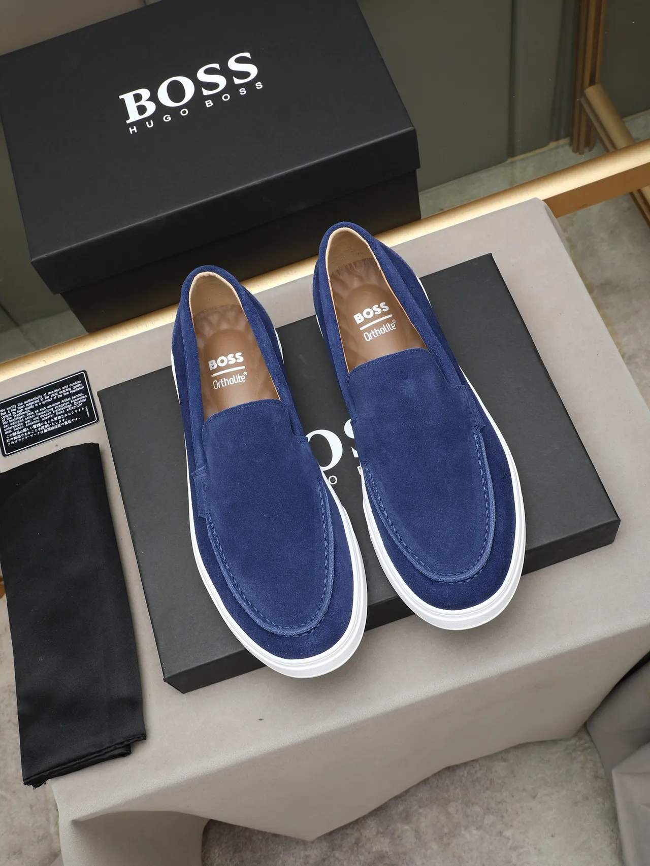 Hugo Boss Blue Suede Slip-On Loafer